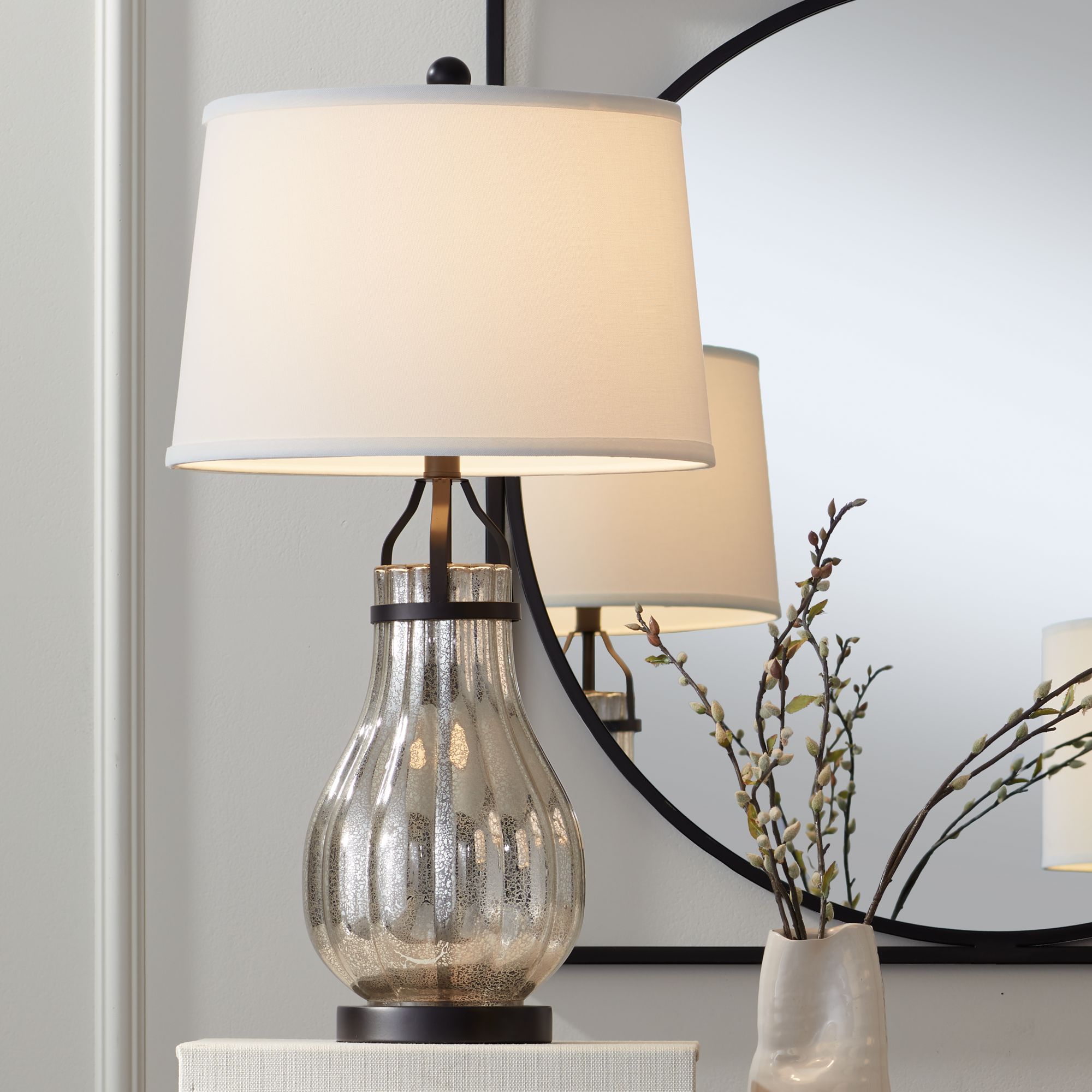 Mercury Glass 26 In 30 In Nightstand Lamps Table Lamps Lamps Plus