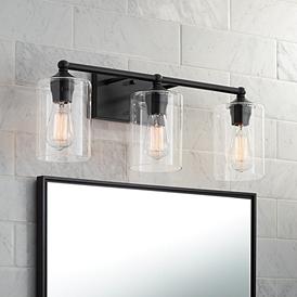 Black Bathroom Lighting Lamps Plus, Led Vanity Light Bar Black