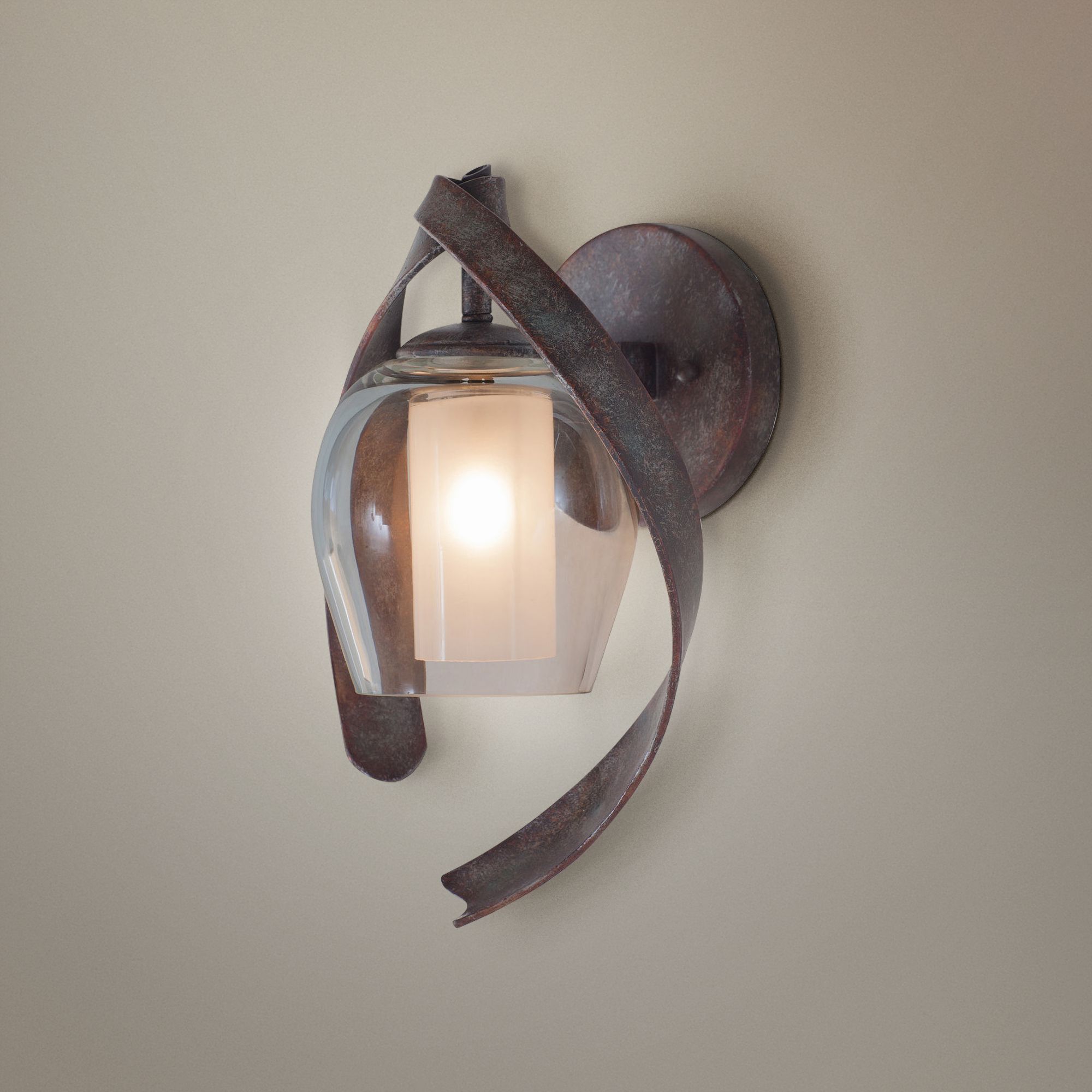 Solana 13" High Oxidized Copper Hand-Forged Wall Sconce
