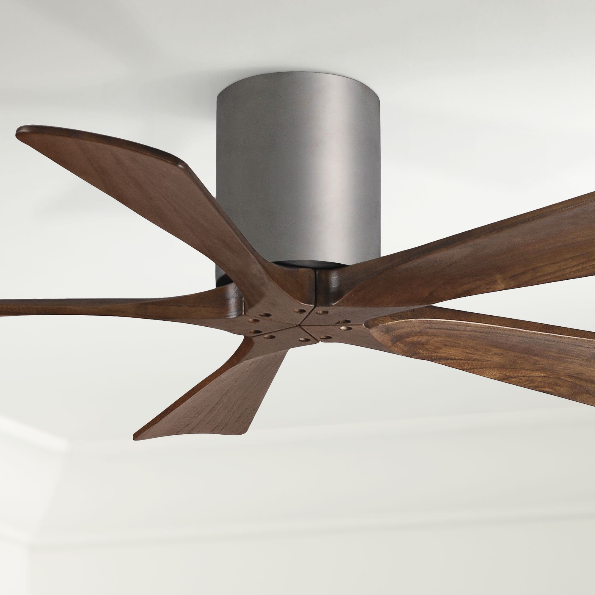 42" Matthews Irene 5-Blade Walnut-Nickel Hugger Ceiling Fan