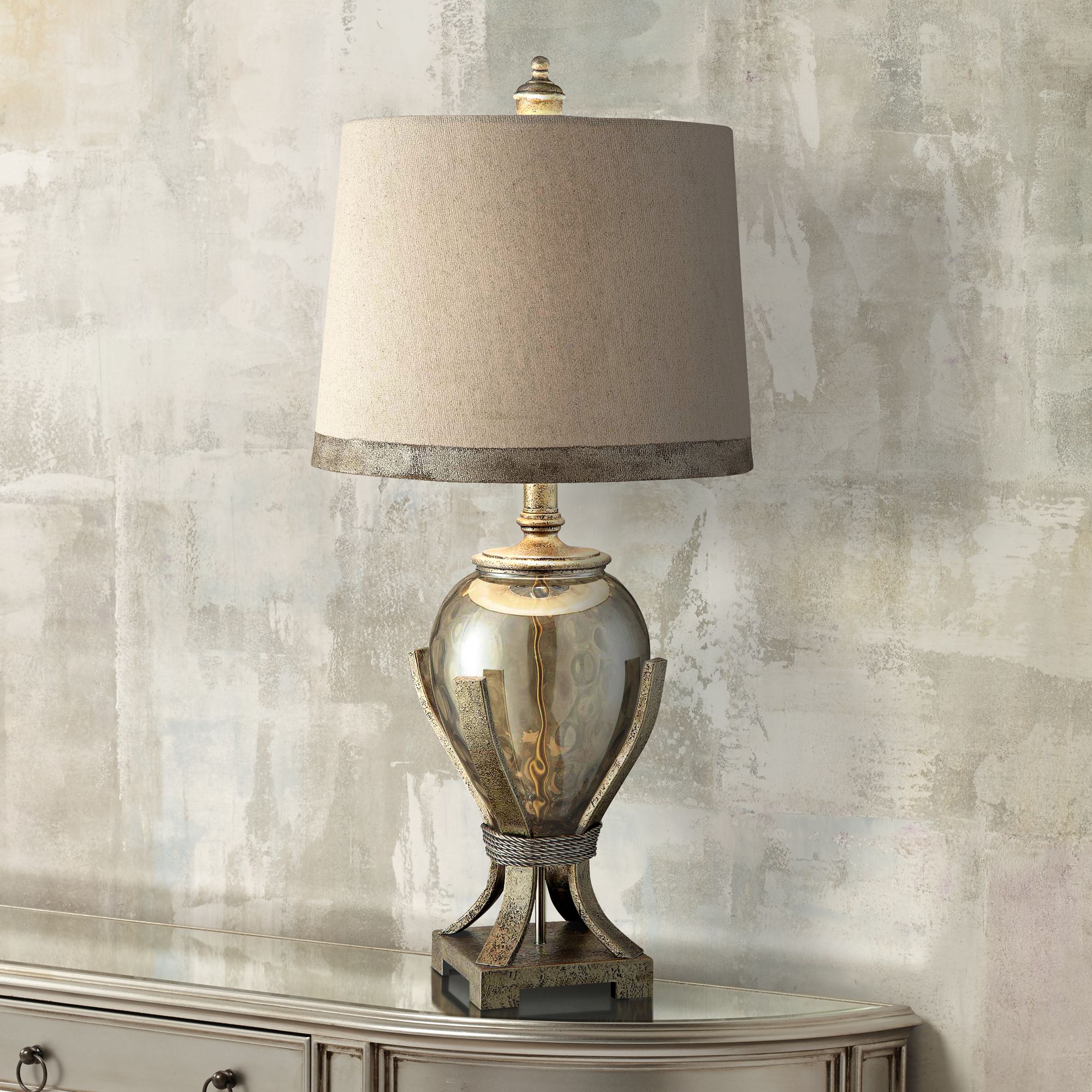 Crestview Collection Hawthorne Glass Amphora Table Lamp