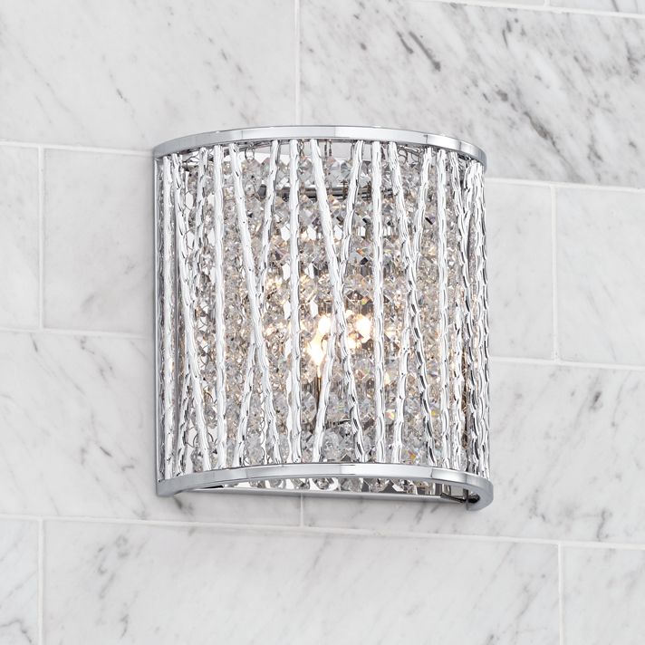 Possini Euro Woven Laser Cut 7 1/2" High Chrome Wall Sconce