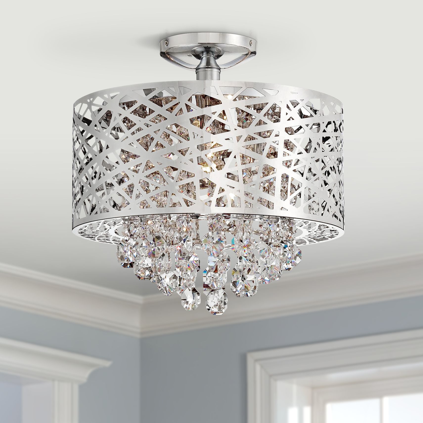 Lite Source Benedetta 14 Wide Cut Crystal Ceiling Light 7j817
