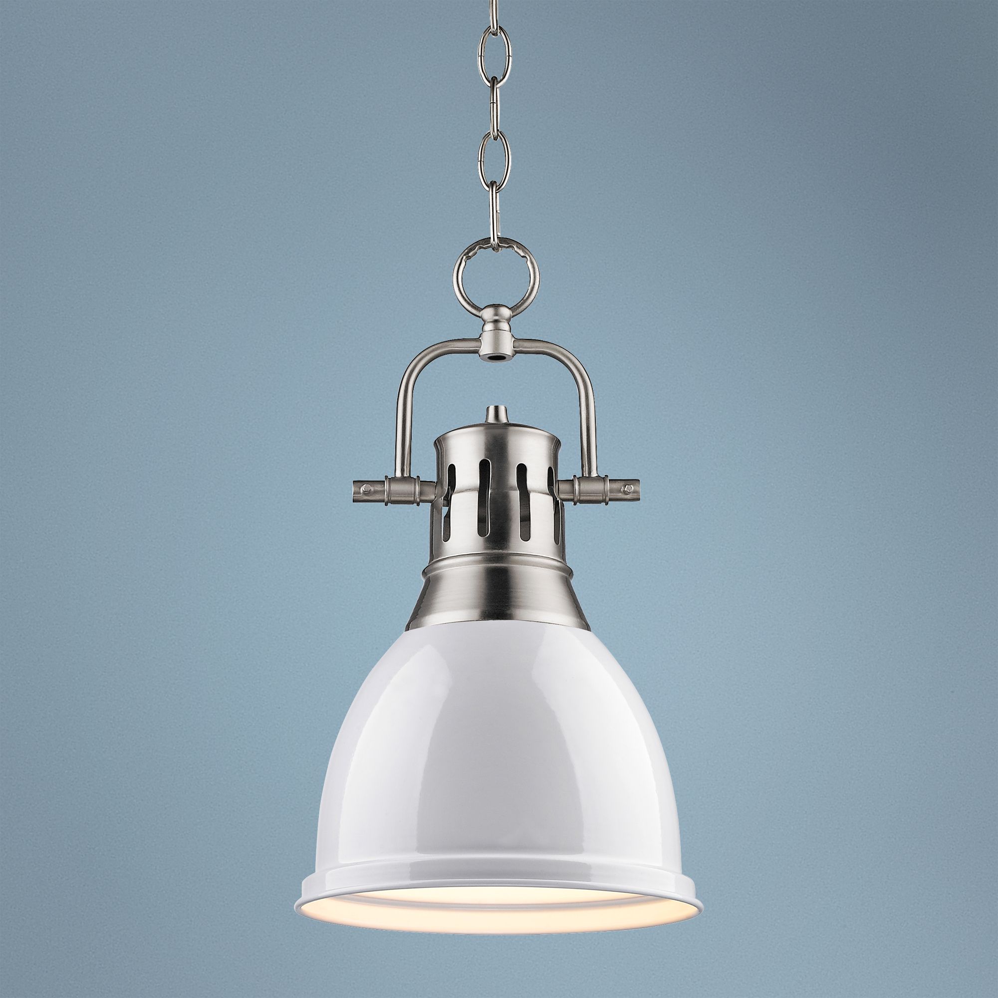 Duncan Pewter 9" Wide Contemporary White Mini Pendant