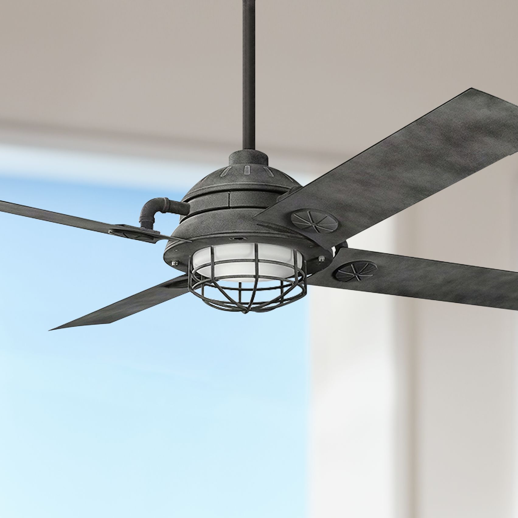 65" Kichler Maor LED Weathered Zinc Ceiling Fan