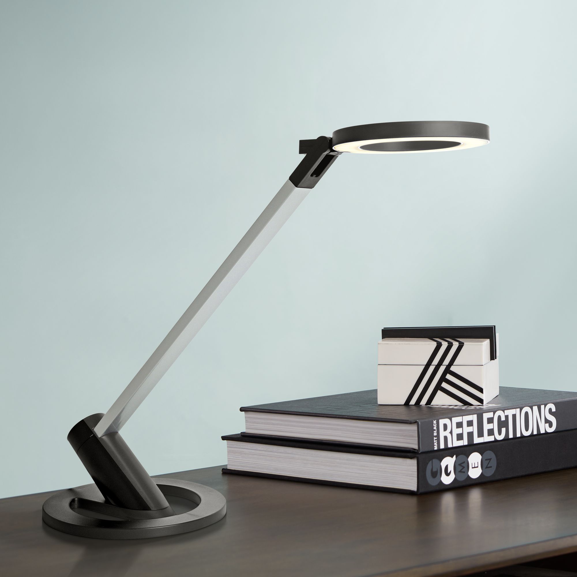 Lite Source Galaxy Black and Silver LED Desk Lamp