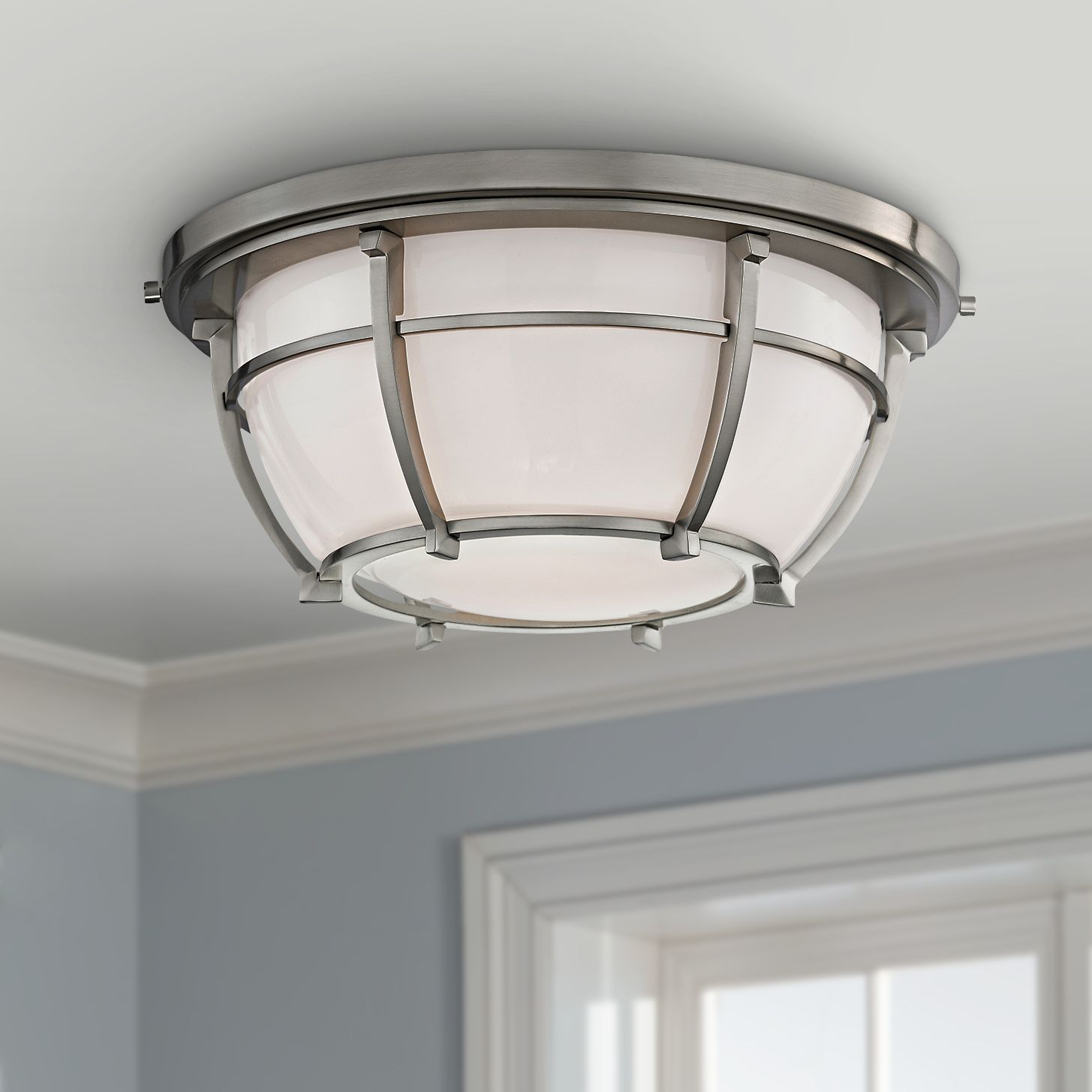 Hudson Valley Conrad 11 3/4"W Satin Nickel Ceiling Light
