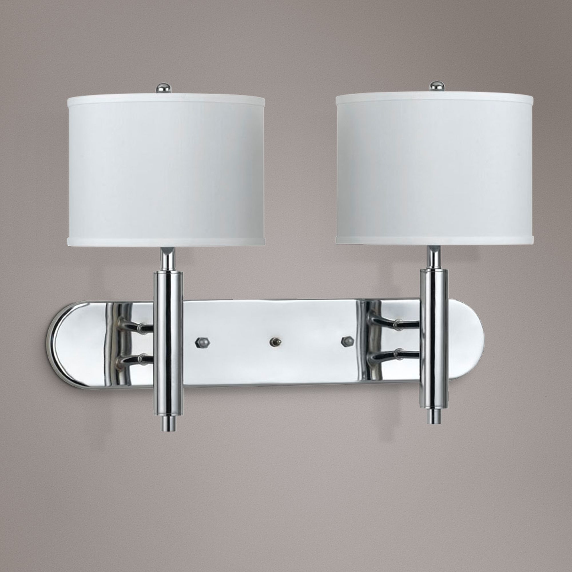 Cal Lighting Chrome 2-Light Plug-In Wall Lamp