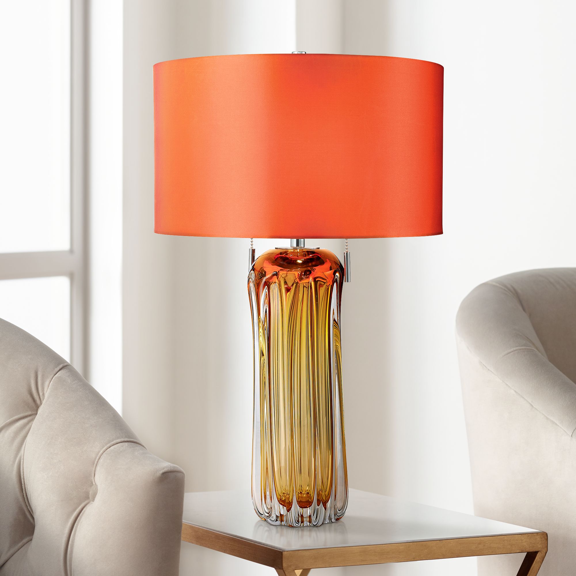 Ferrara Amber Blown Glass Table Lamp