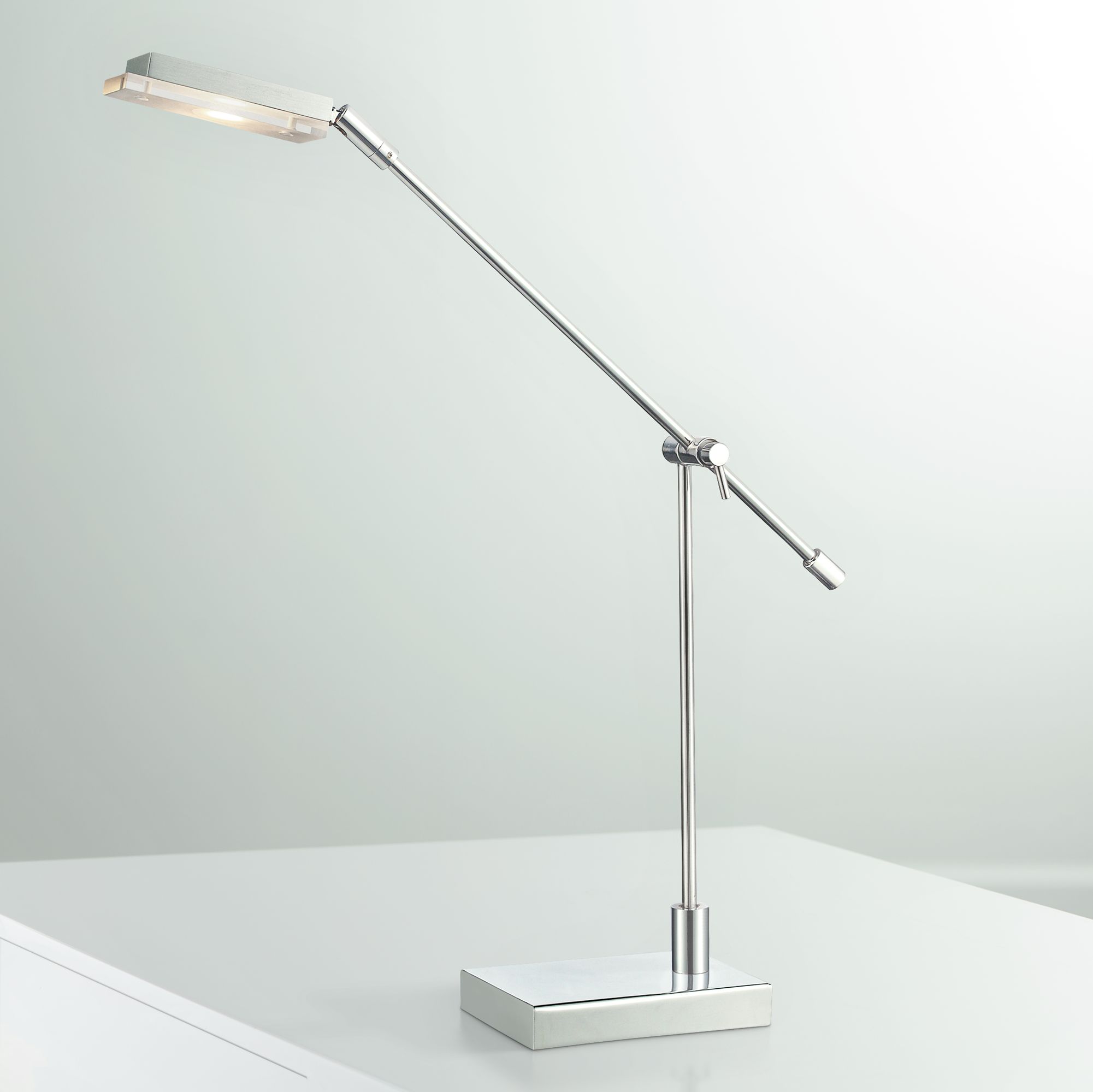 Bibliotheque Adjustable Chrome LED Desk Lamp