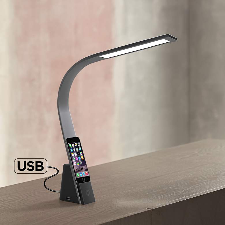 Image 1 Brooklyn Mighty Bright Lux LED and USB Desk Lamp in Black