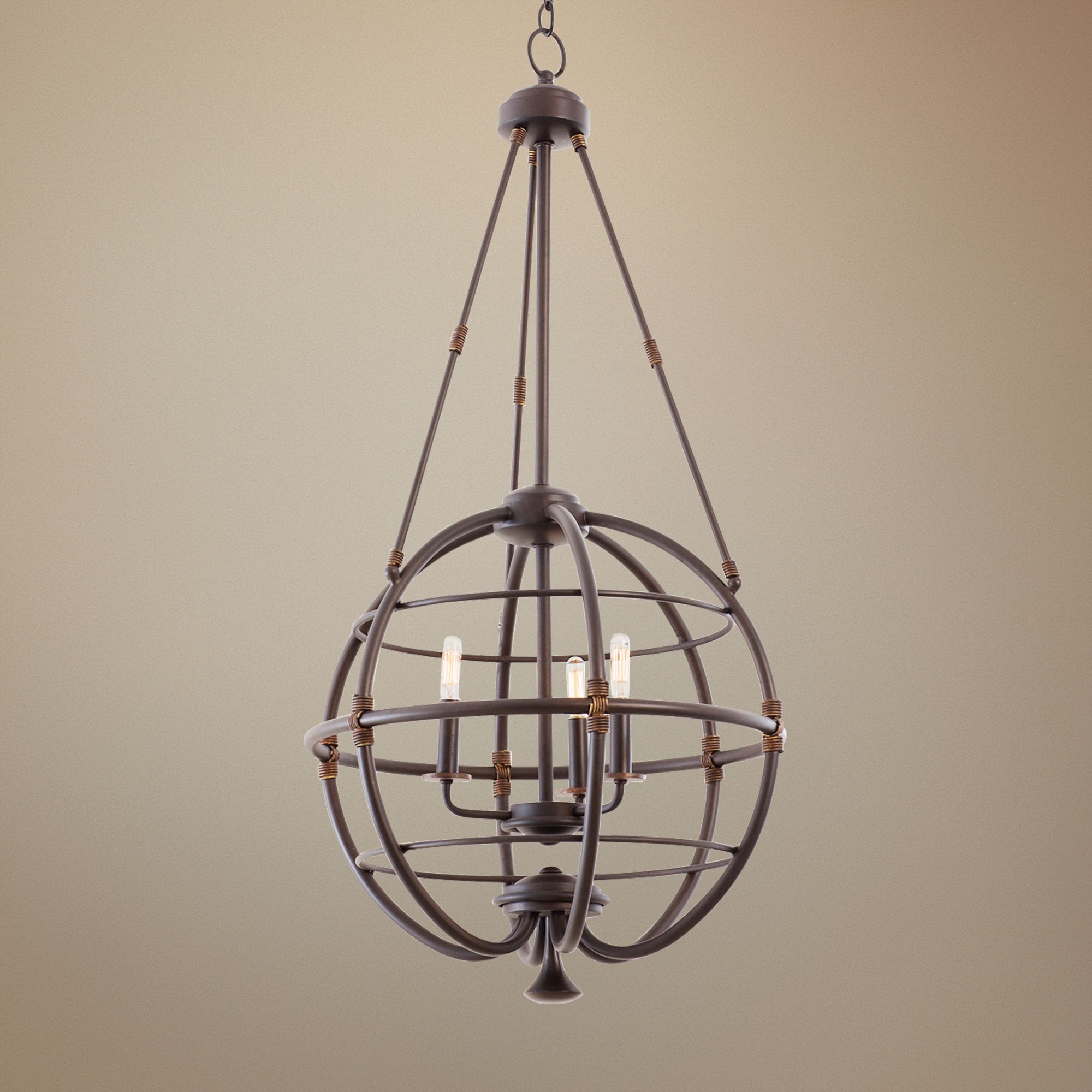 Larson Tawny Port 20"W Forged Iron Open Cage Pendant