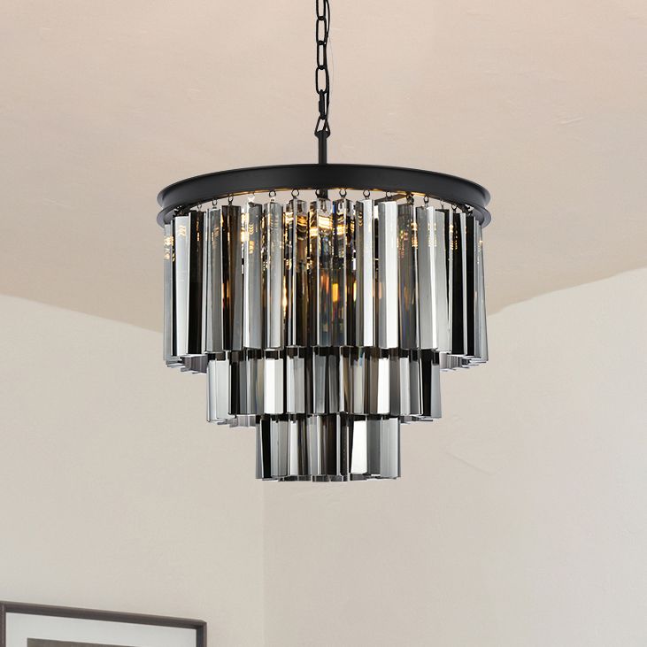 Urban Classic Matte Black 20"W Crystal Pendant Chandelier