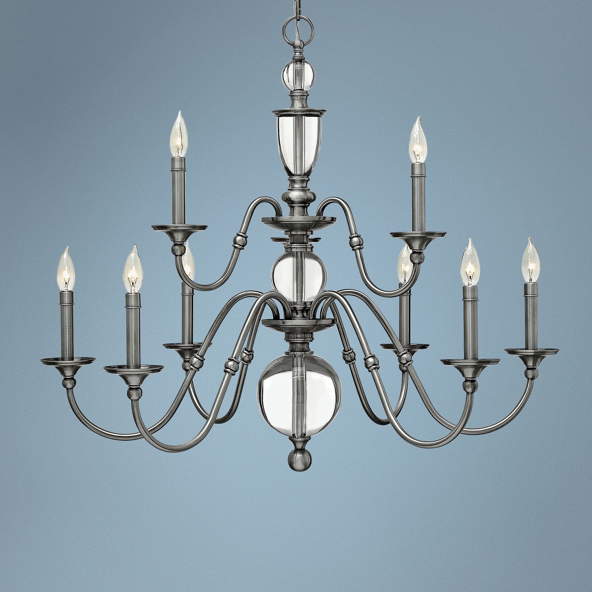 Hinkley Eleanor 35 1/4"W Antique Nickel 9-Light Chandelier