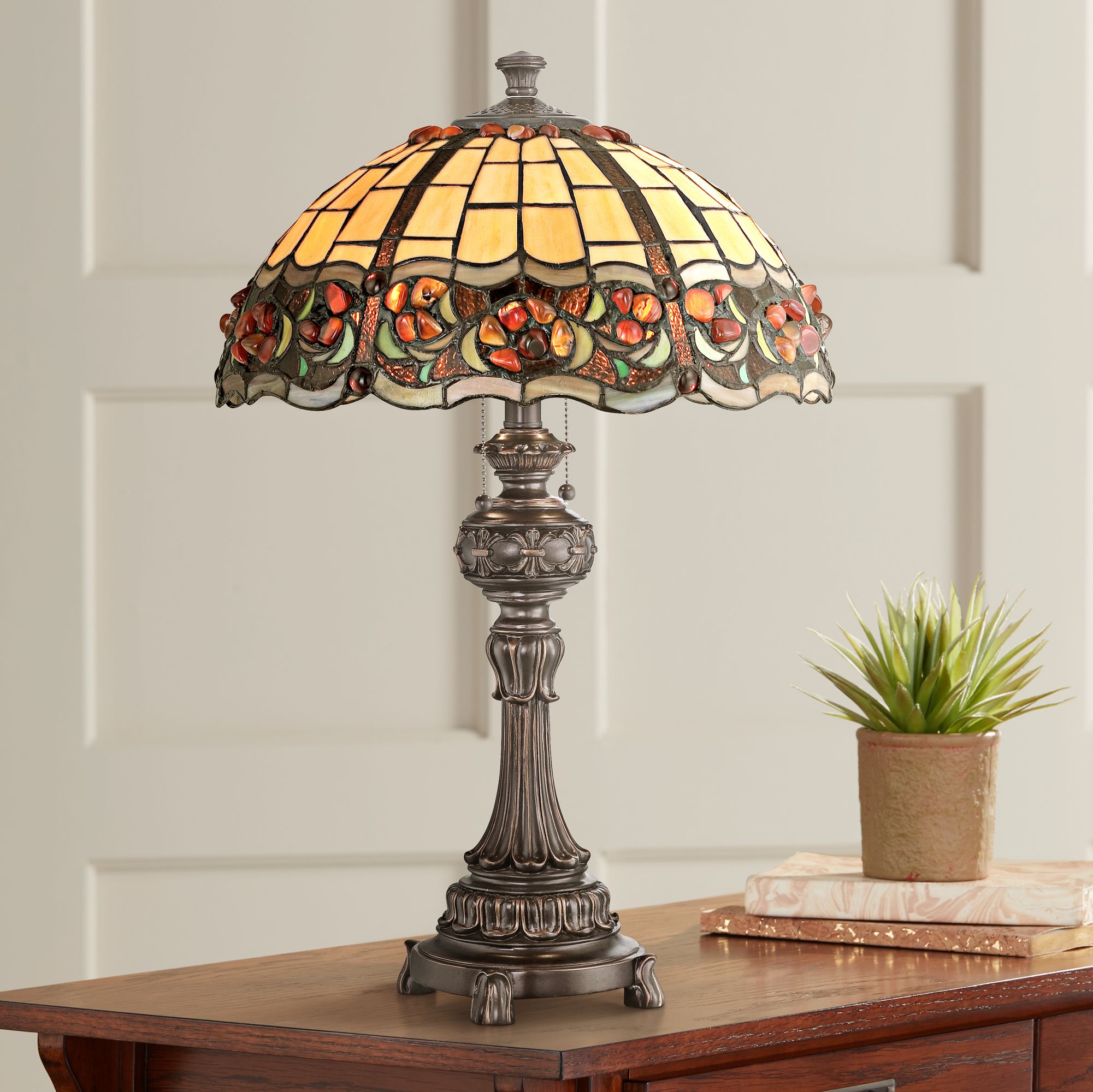 Lite Source Deana Dark Bronze Tiffany Style Table Lamp