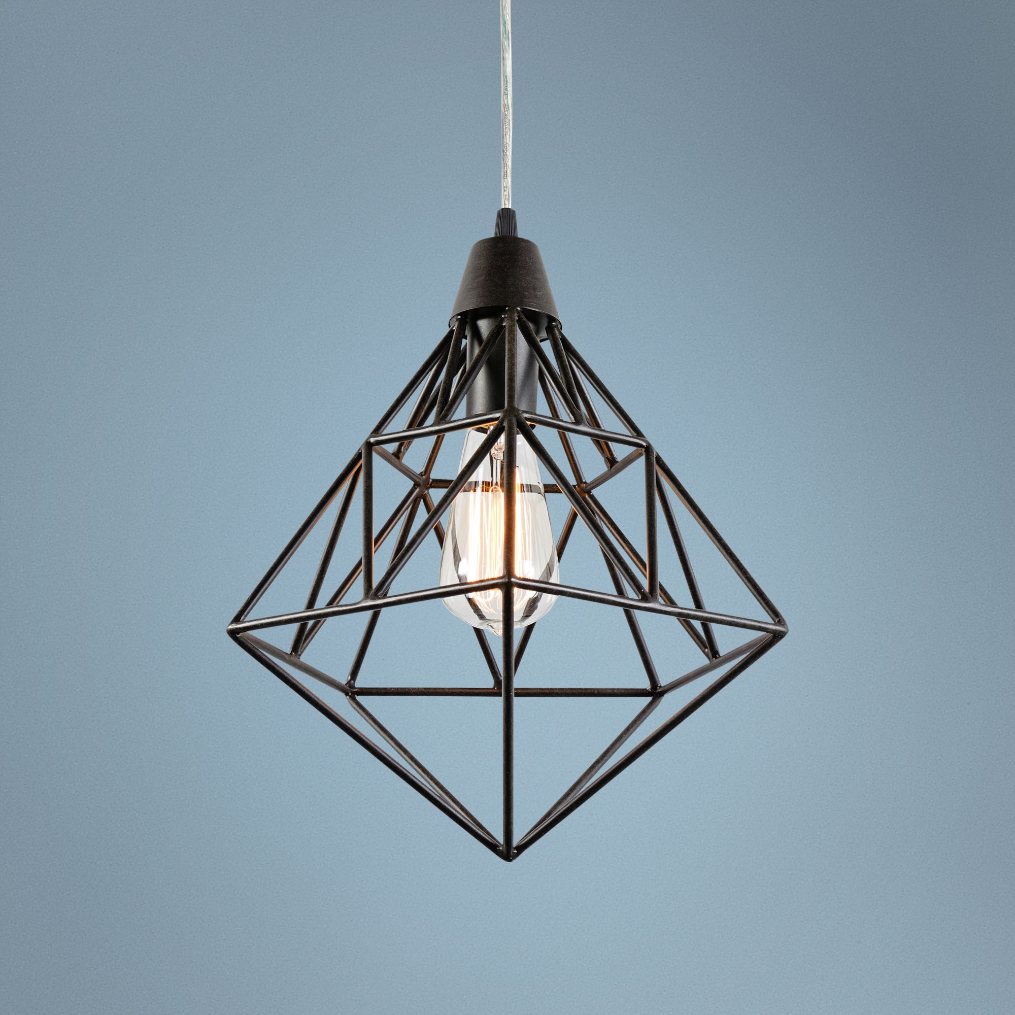 Varaluz Facet 11" Wide Forged Iron Mini Pendant