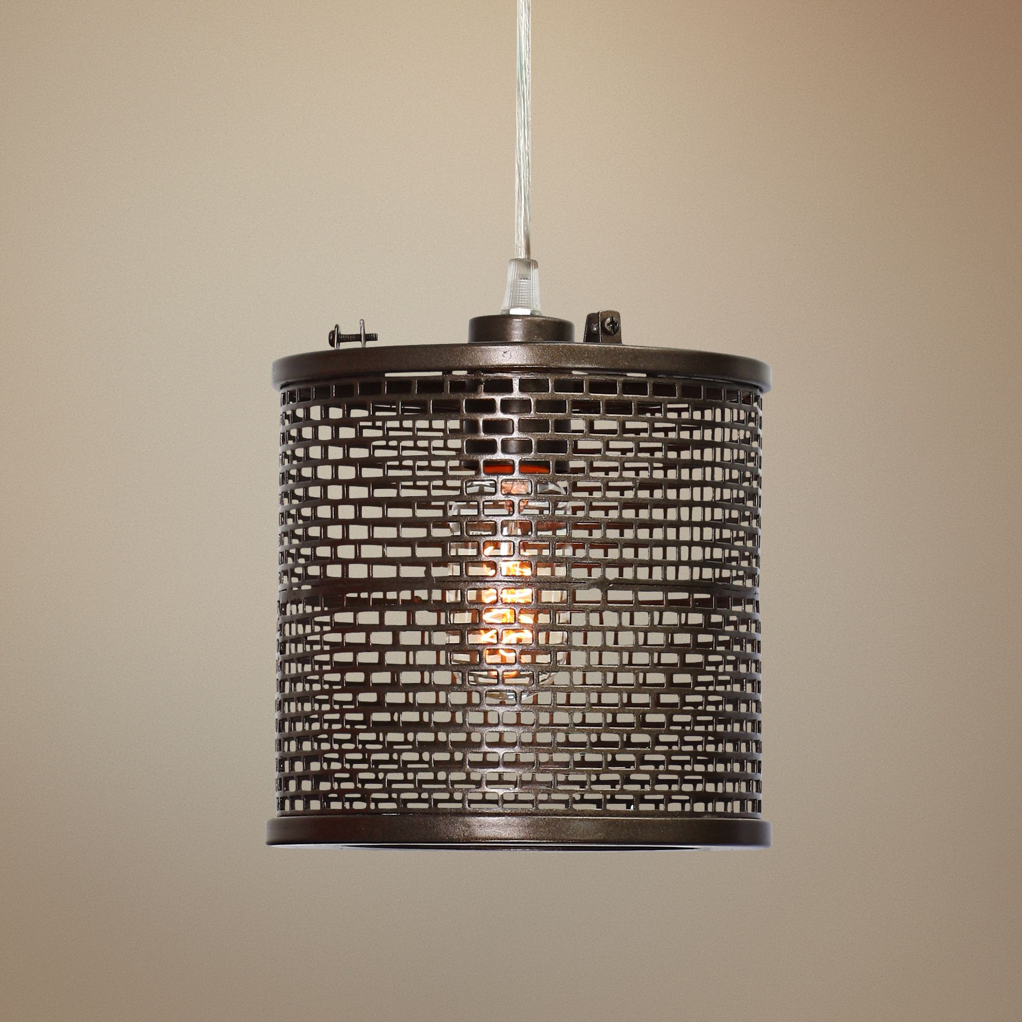 Varaluz Lit-Mesh Test 7 1/4"W New Bronze Mini Pendant