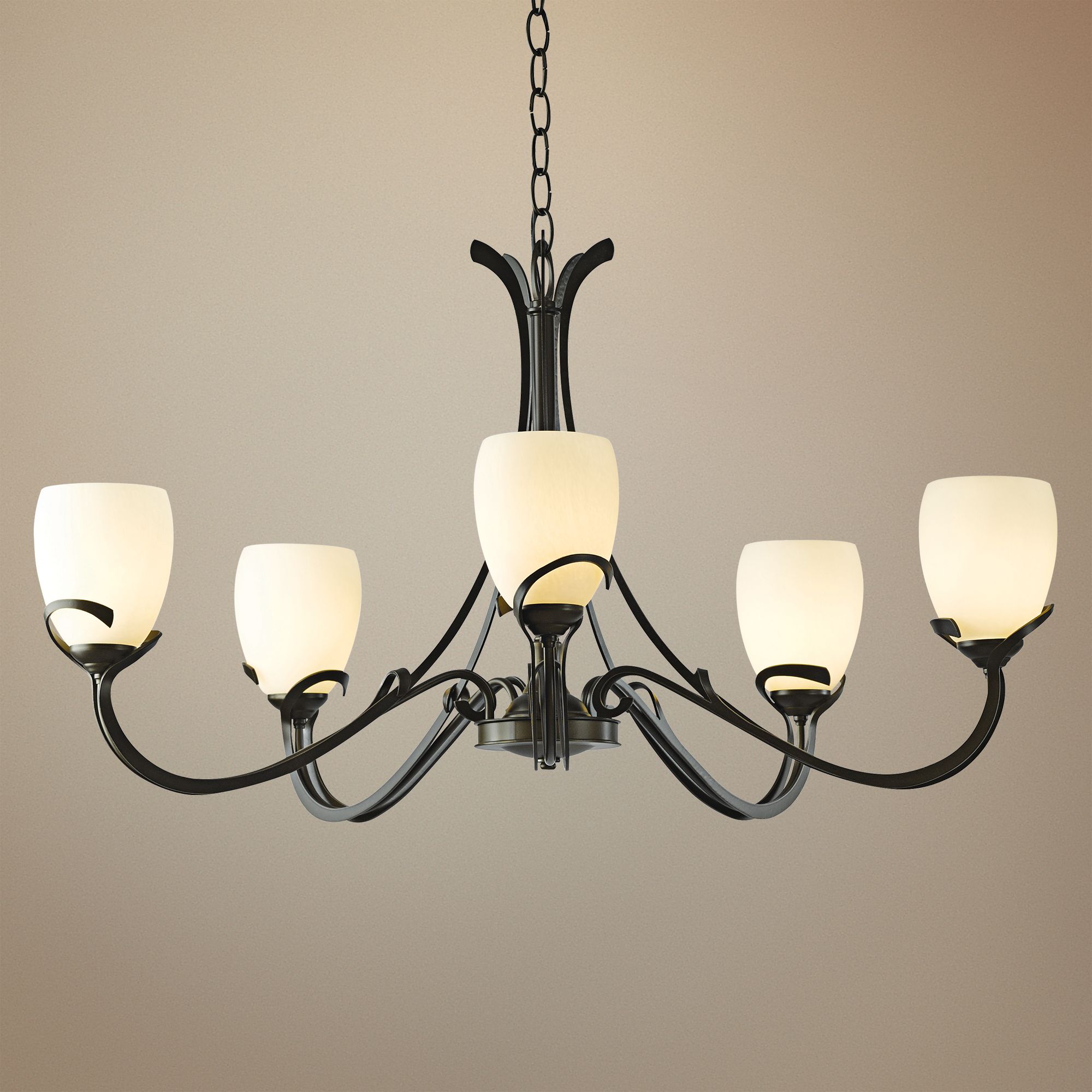 Aubrey 33 3/4" Wide Dark Smoke Chandelier w/ Opal Glass