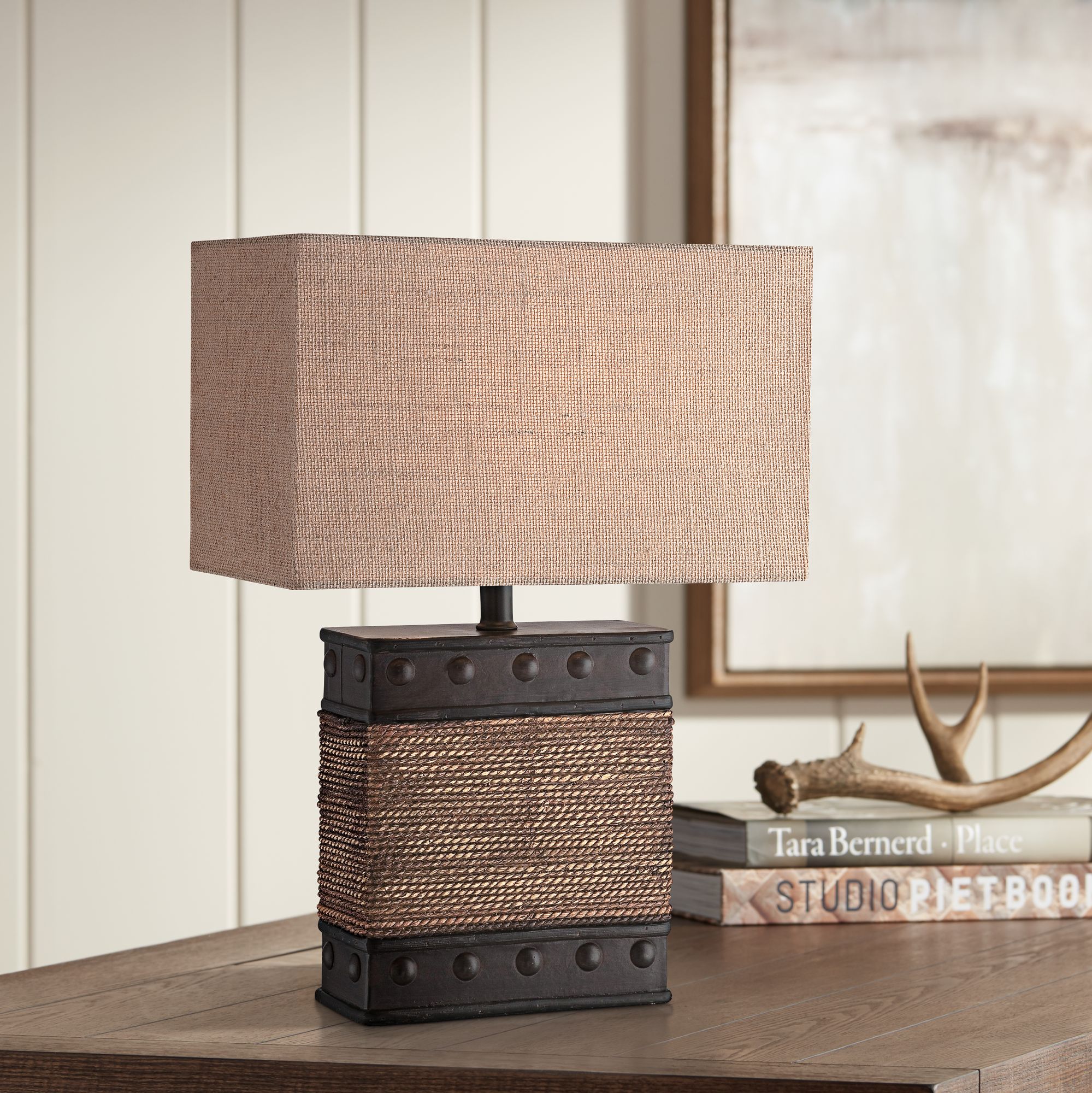 Lite Source Sailor Dark Natural Rope Accent Table Lamp