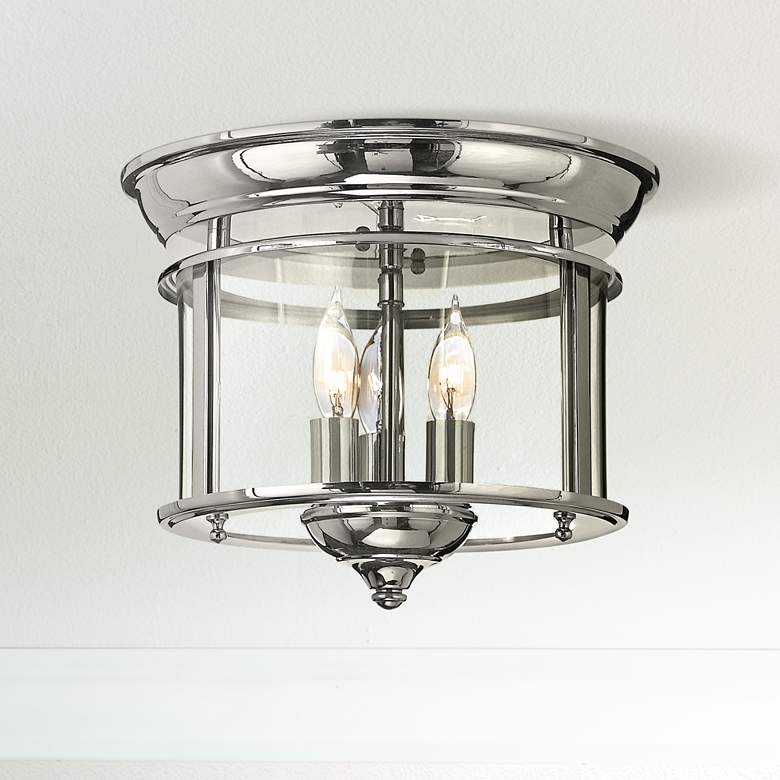 Hinkley Gentry 11 1/2&quot; Wide Polished Nickel Ceiling Light