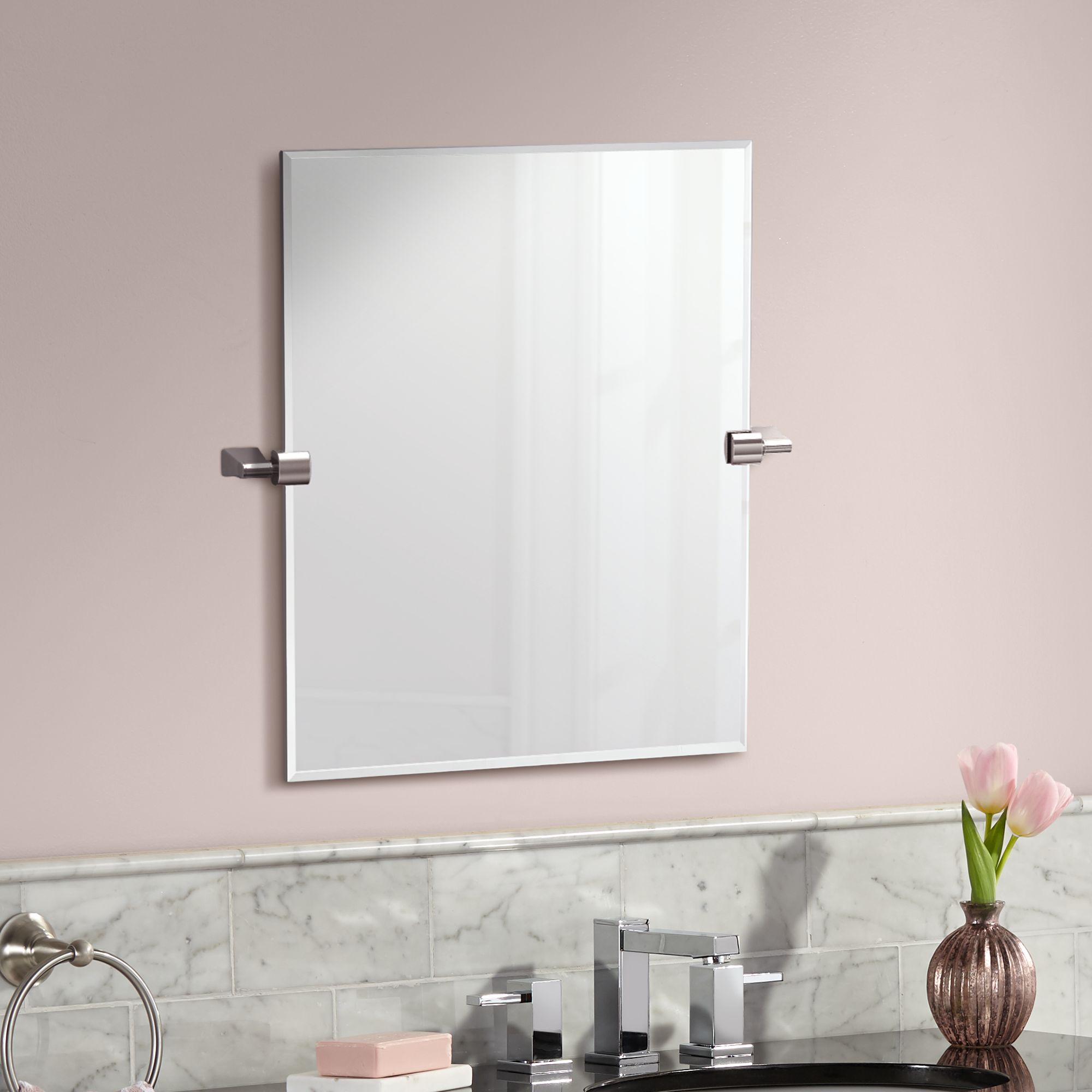 Gatco Bleu Satin Nickel 19 1/2" x 24"  Wall Mirror