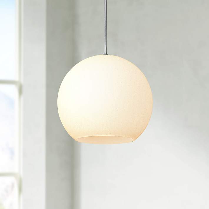 Nitrogen 14 Wide White Opal Glass, Globe Pendant Lamp White