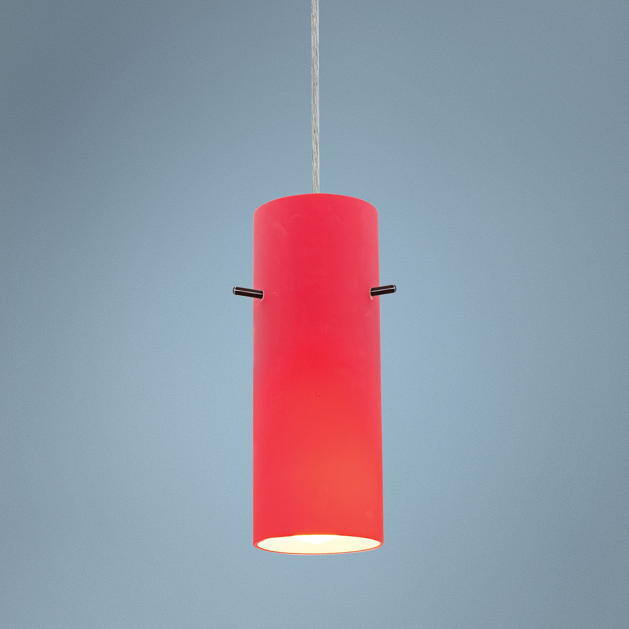 Cylinder 4" Wide Brushed Steel Mini Pendant