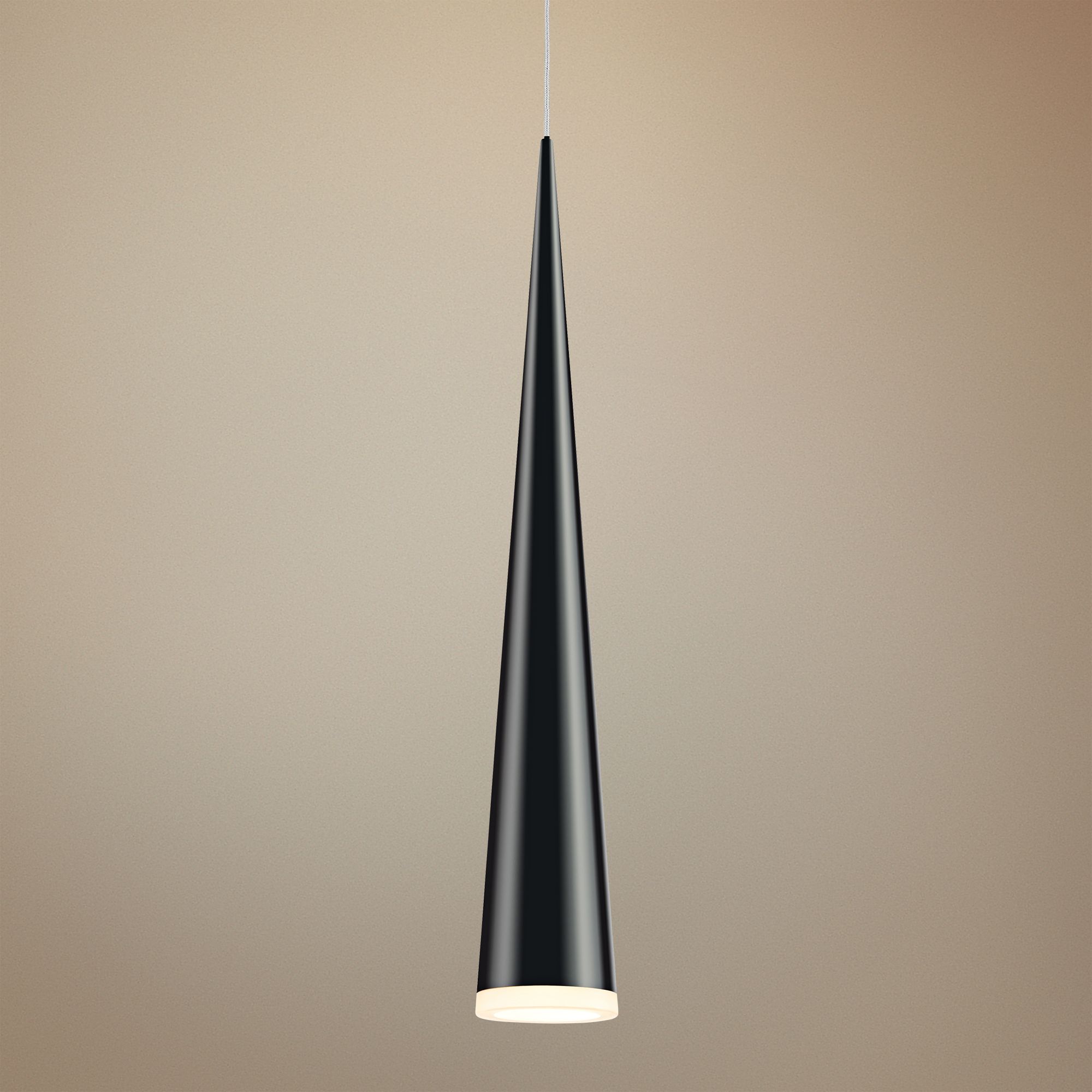 Sonneman Micro Cone 1 3/4" Wide Satin Black LED Mini Pendant