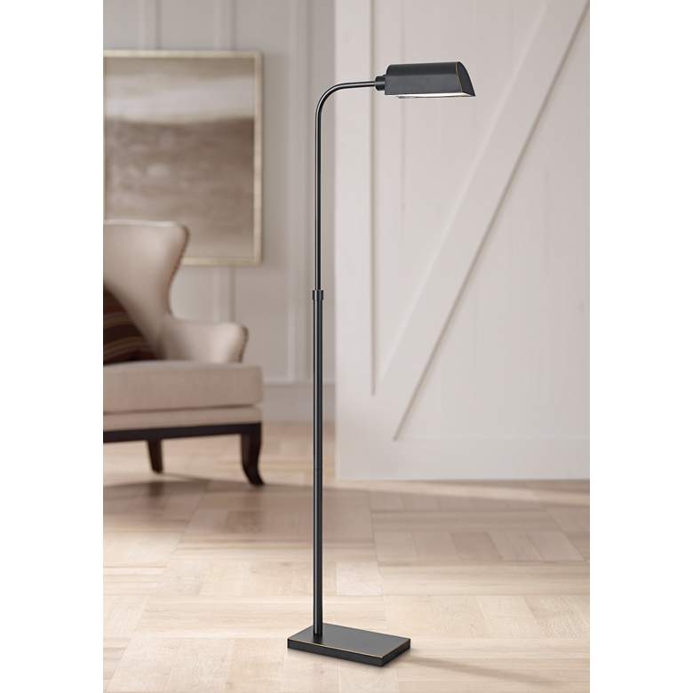 Ned LED Pharmacy Dark Bronze Adjustable Floor Lamp