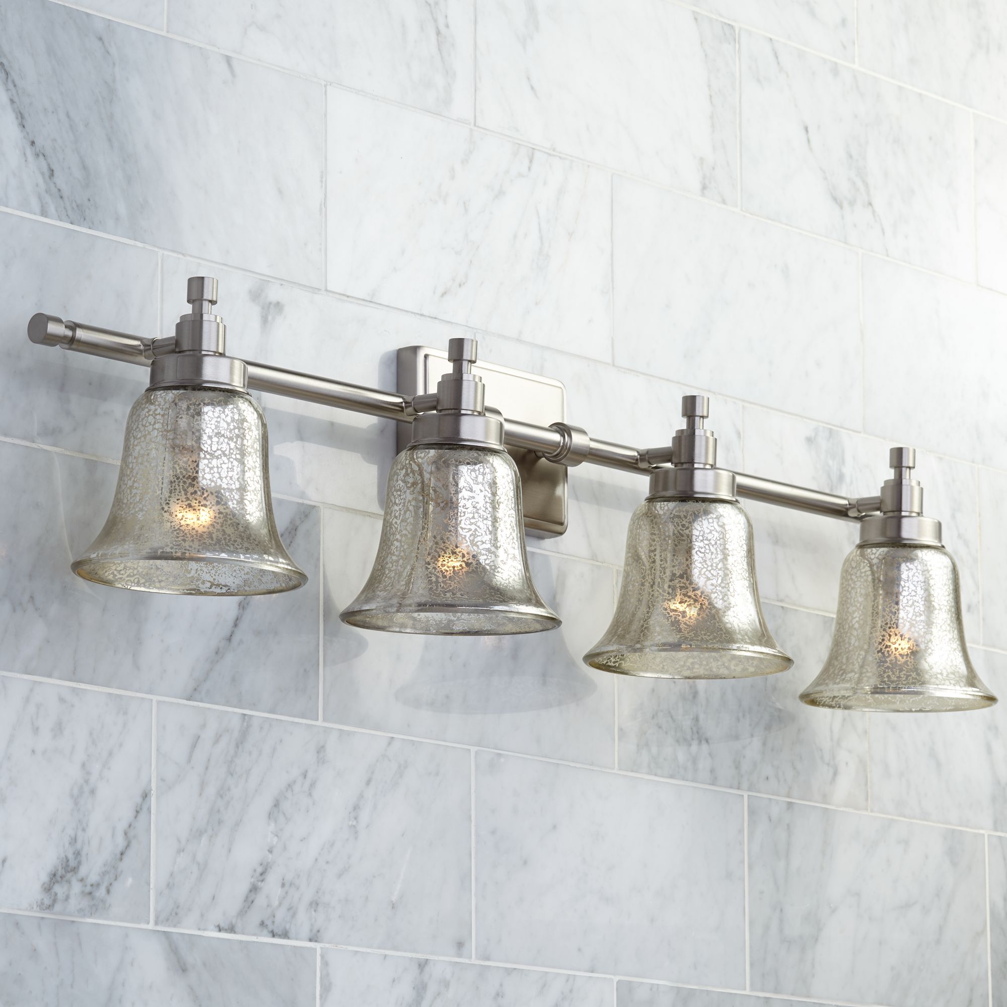 Possini Euro Varra 36 1/4" Wide Mercury Glass Bath Light