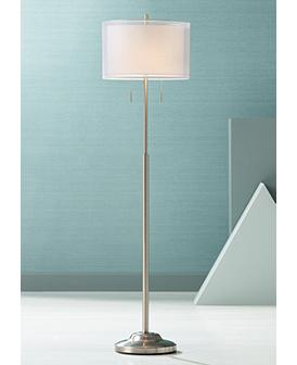 Brushed Nickel Floor Lamps Plus, Vogue Table Lamp Brushed Nickel Lite Source