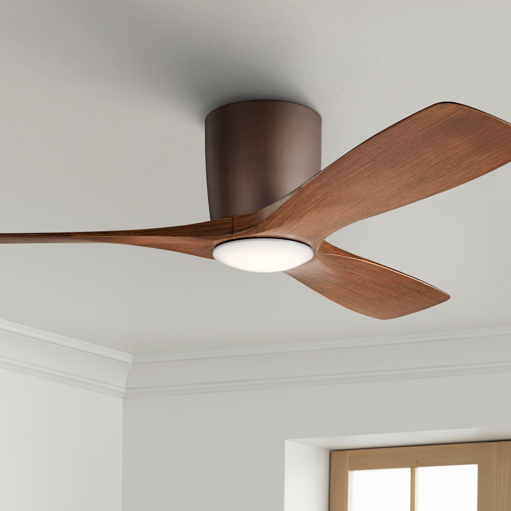 48" Kichler Volos Bronze Hugger LED Ceiling Fan with Wall Control
