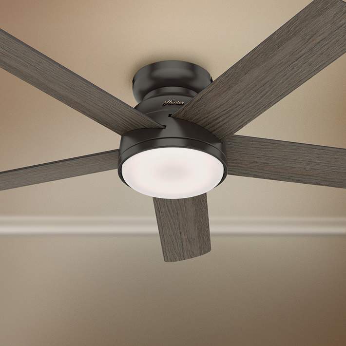 54 Hunter Romulus Noble Bronze Led Hugger Ceiling Fan With Remote 80j55 Lamps Plus - What Are Hugger Ceiling Fans