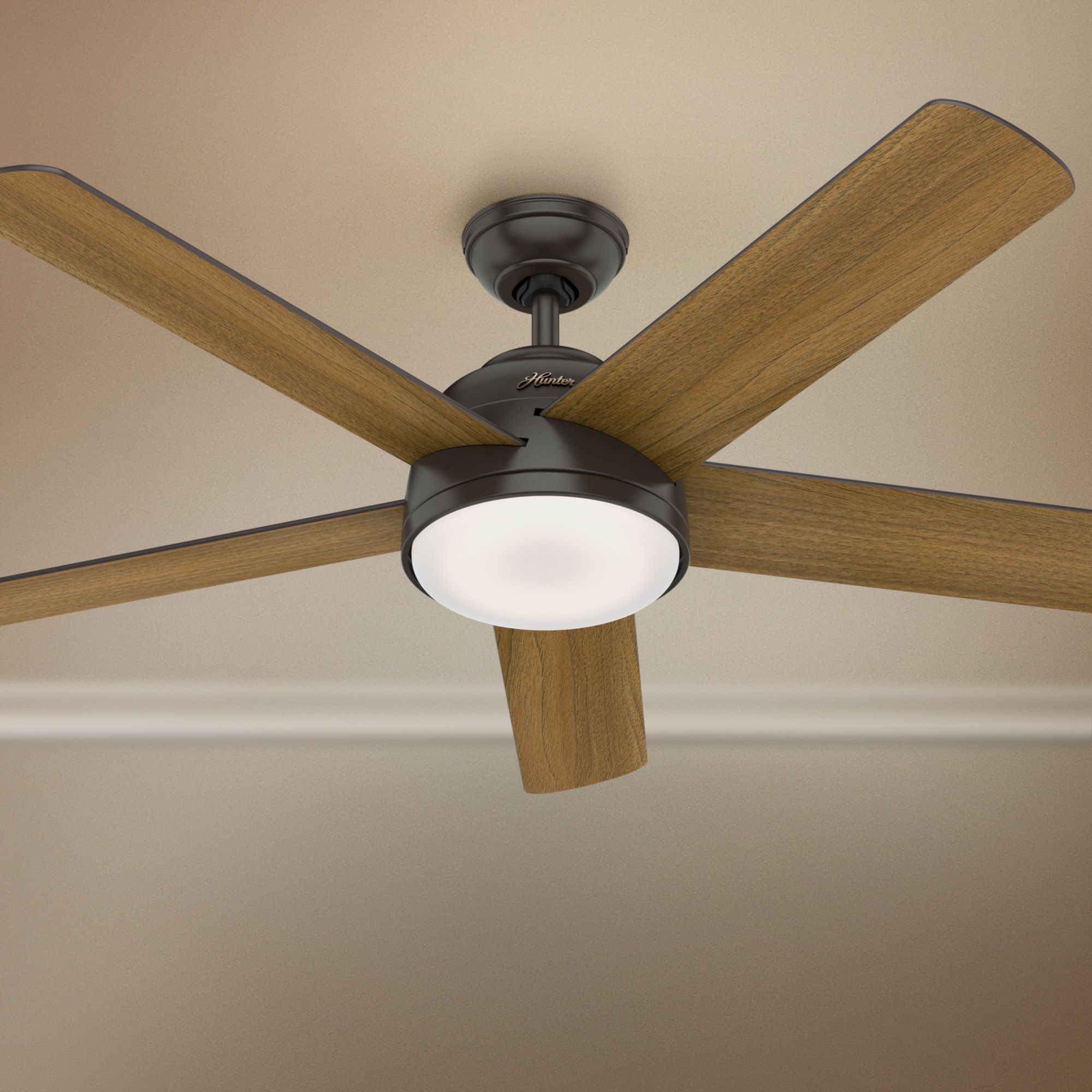 54" Hunter Romulus Noble Bronze LED Ceiling Fan