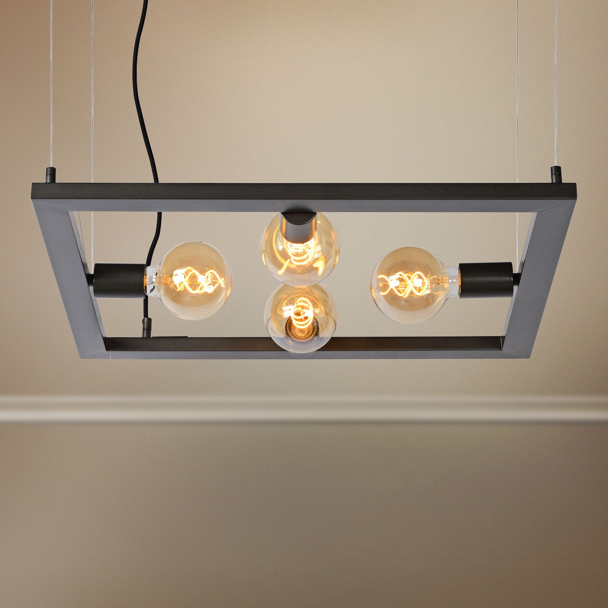 Ocean 23 3 4 Wide Textured Black 4 Light Led Pendant Light