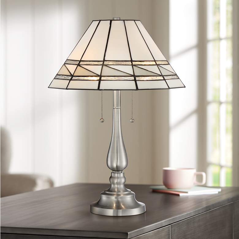 Rogeier Tiffany Style Art Glass Table Lamp
