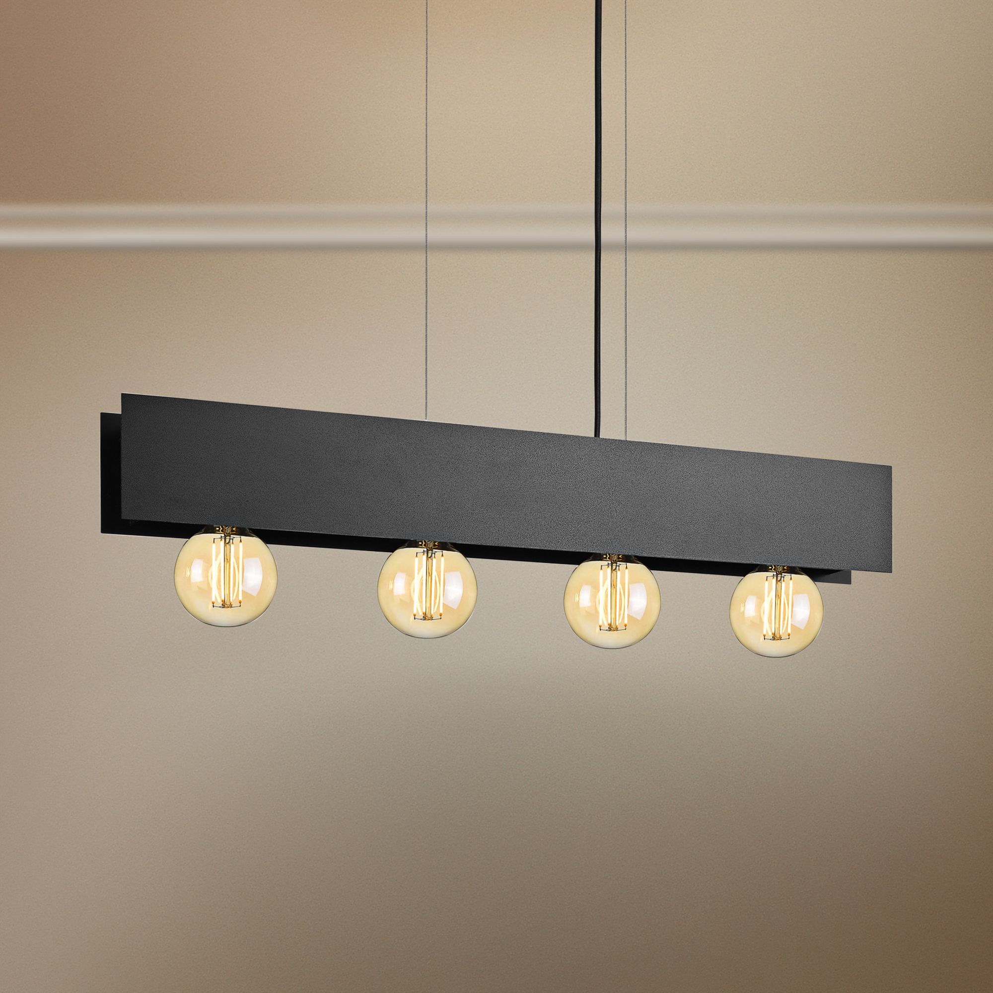Floriann 35 1/2" Wide Black LED Kitchen Island Light Pendant