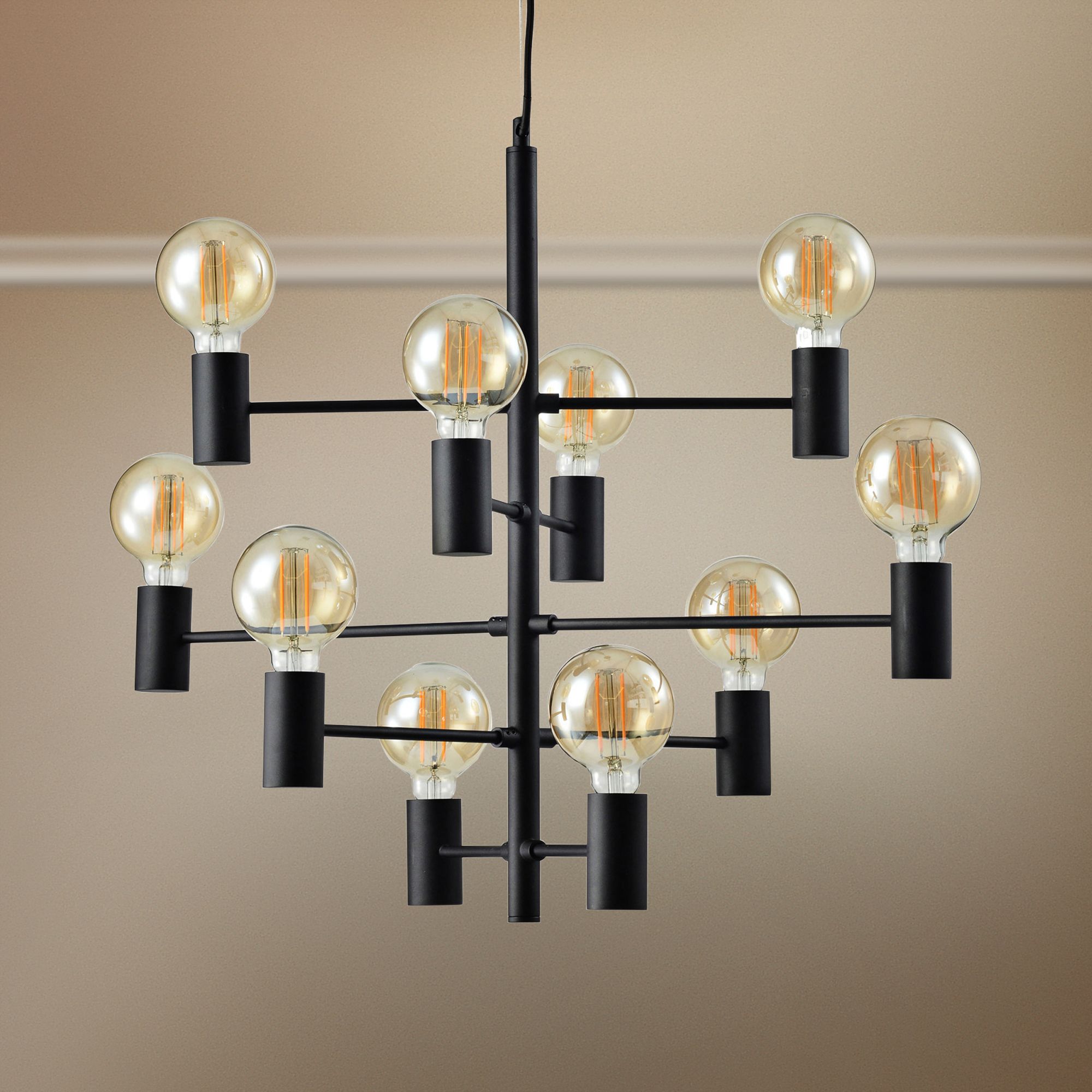 Blanchefleur 29 3/4"W Textured Black 10-Light LED Chandelier