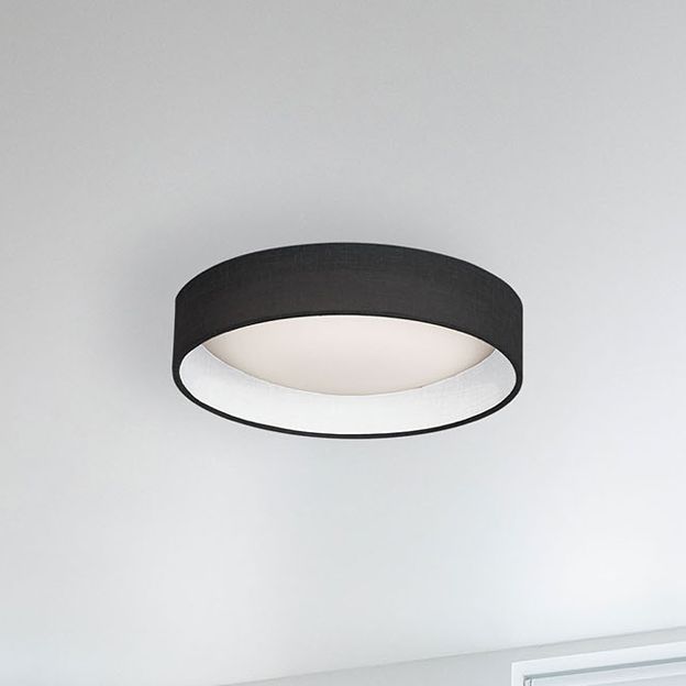 Gerritt 11" Wide Black Round LED Ceiling Light