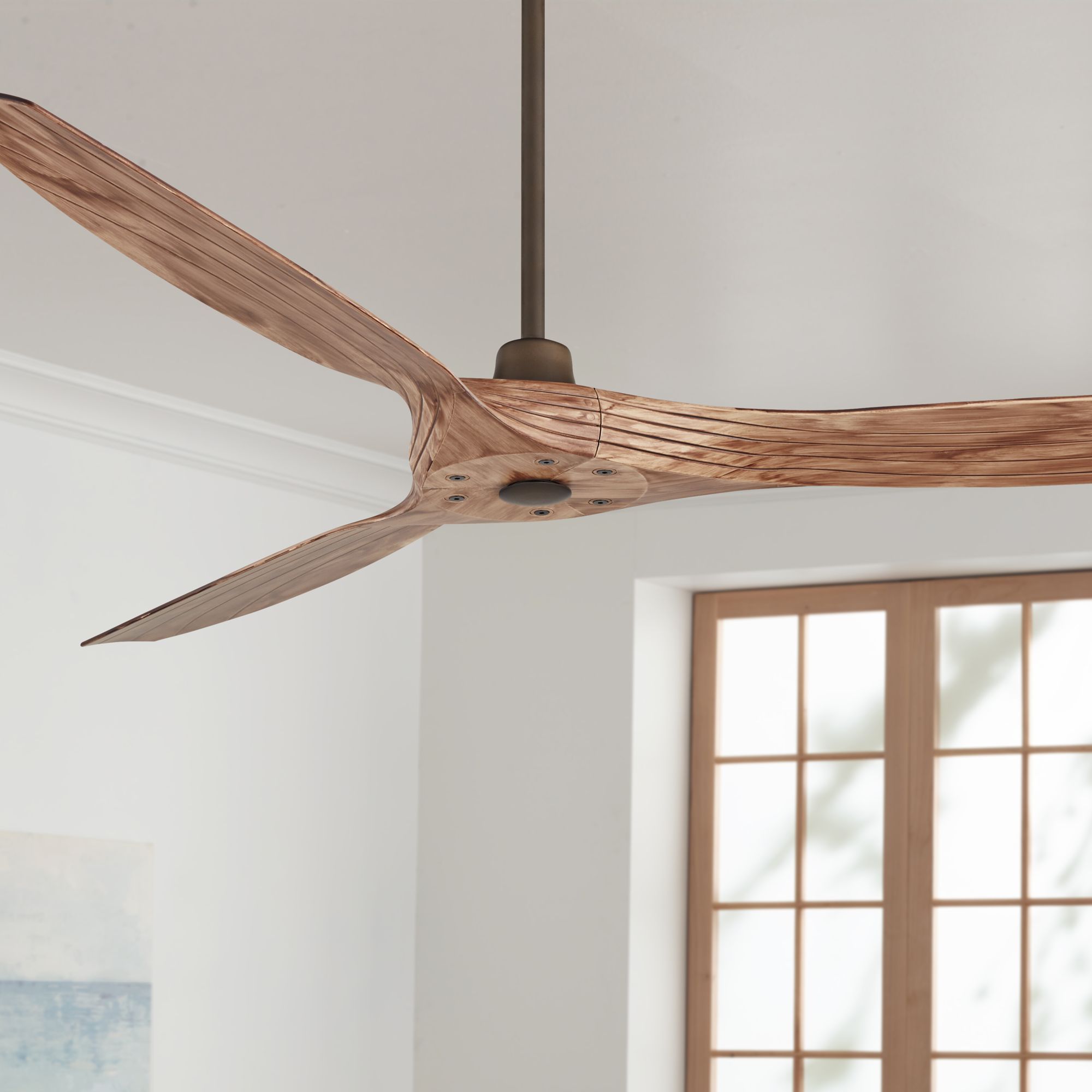 60" Aireon Bronze and Aged Boardwalk Damp Rated Outdoor Ceiling Fan