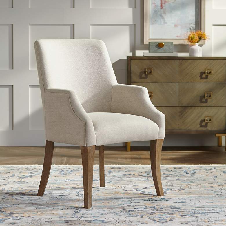 Kasen White Fabric Dining Chair
