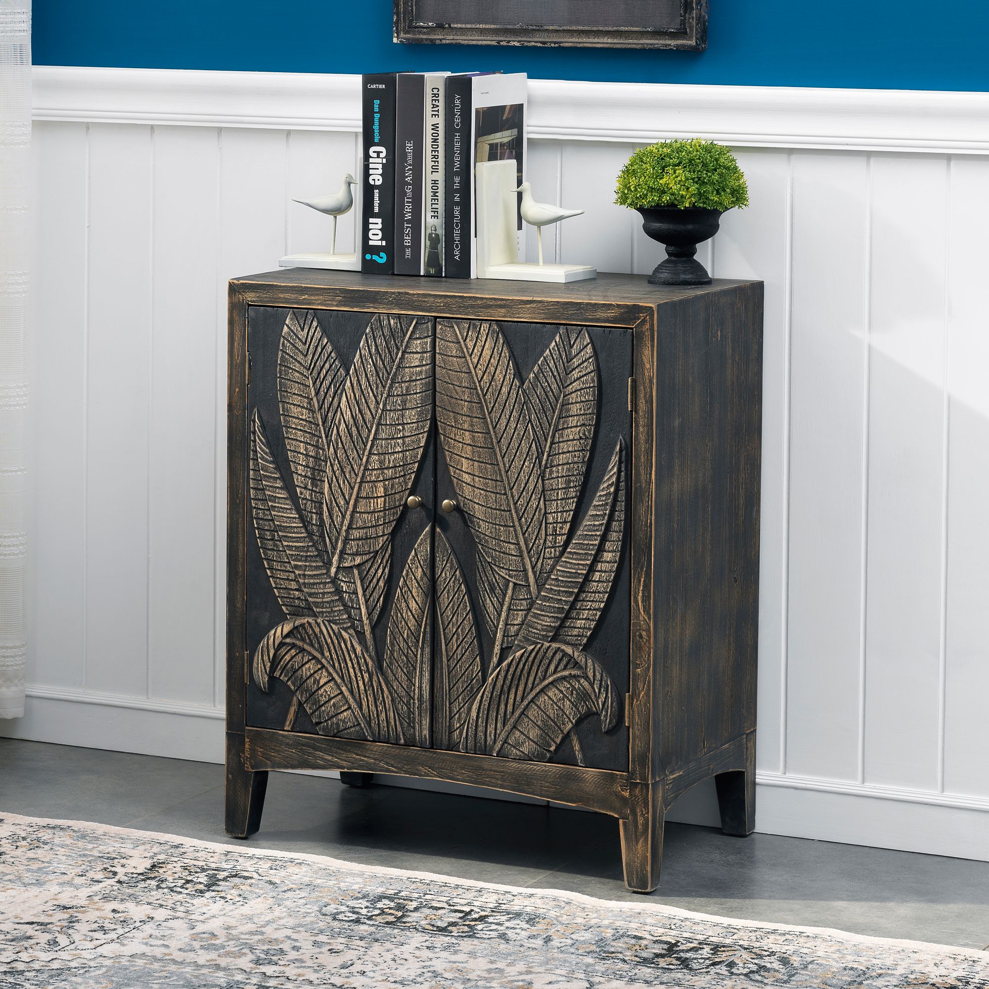 Tropics Tobacco Wash 24" Wide 2-Door Wood Cabinet