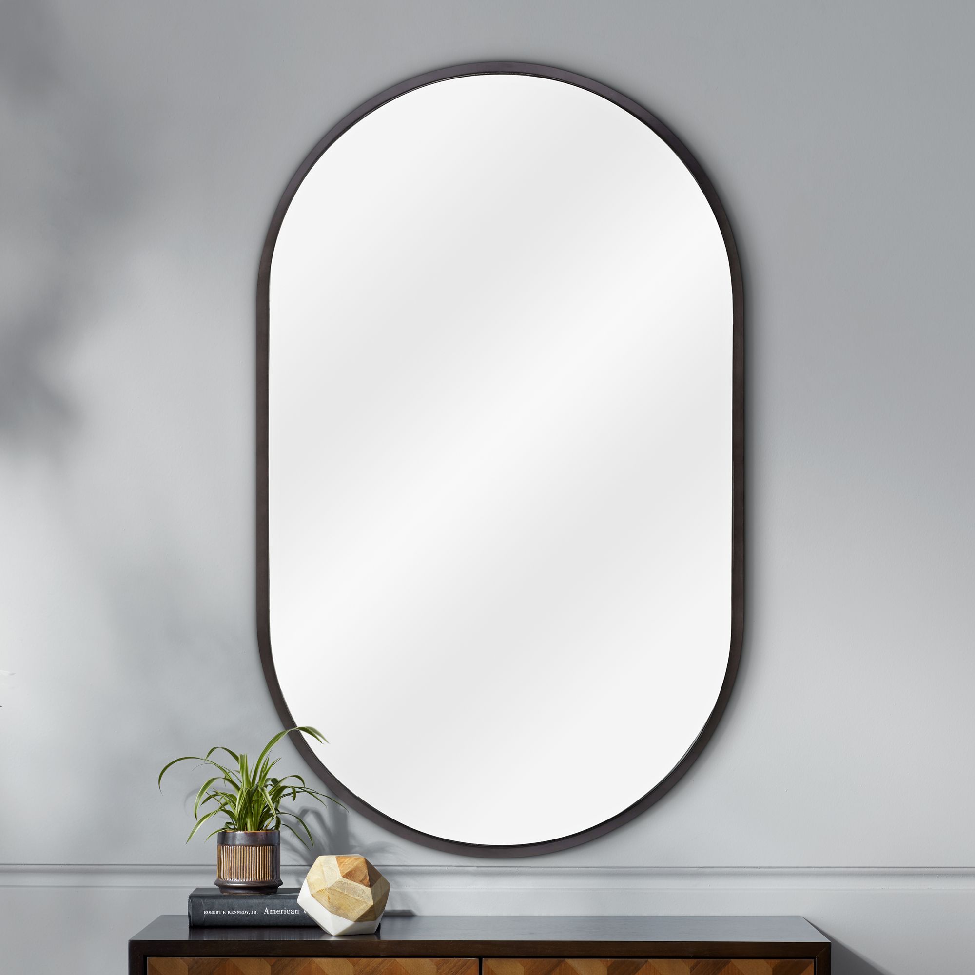 Classics Canal Blackened Steel 24" x 40" Wall Mirror