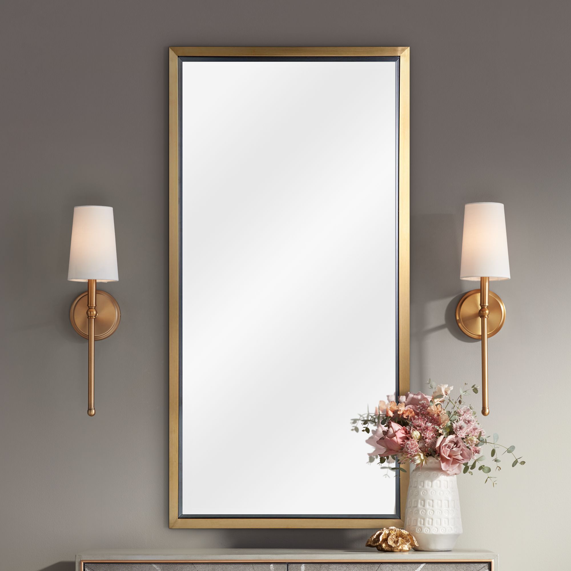 Classics Natural Brass 24" x 48" Wall Mirror