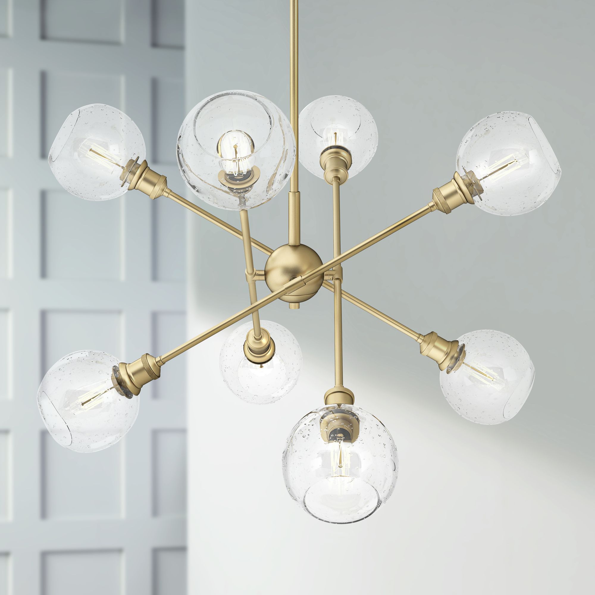 Axel 37" Wide Olympic Gold 8-Light Pendant Chandelier