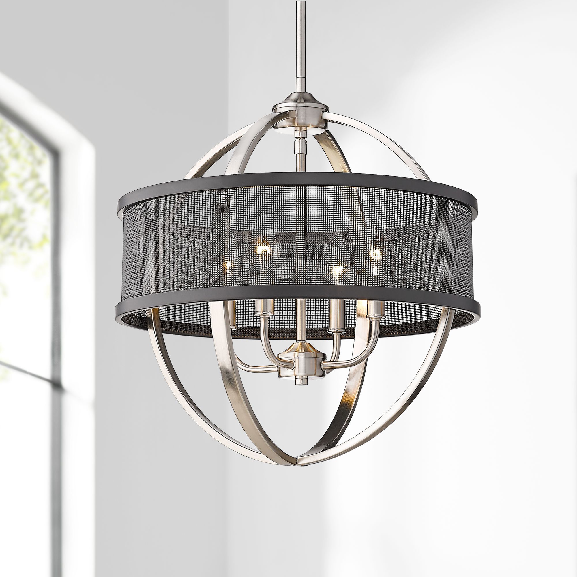 Colson 17 1/2" Wide Pewter 4-Light Chandelier