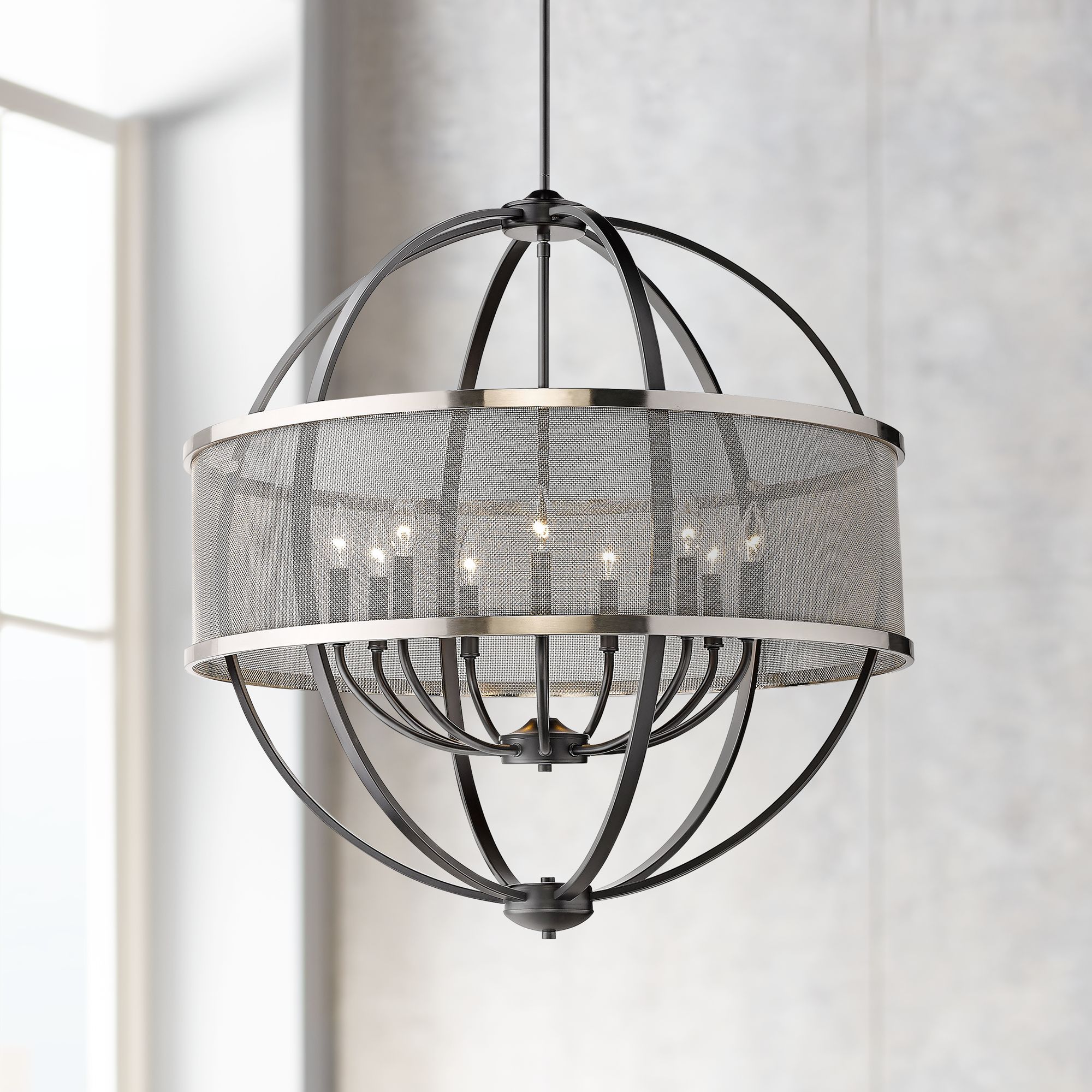 Colson 32 3/4" Wide Matte Black 9-Light Chandelier
