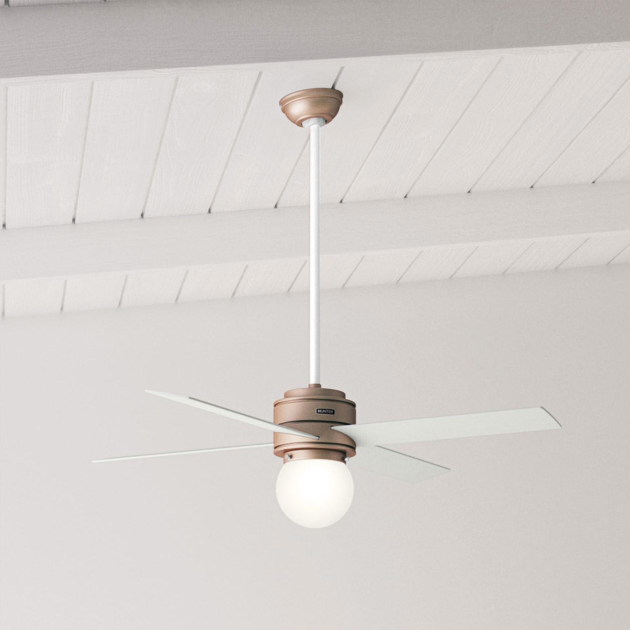 52" Hunter Hepburn Satin Copper LED Ceiling Fan