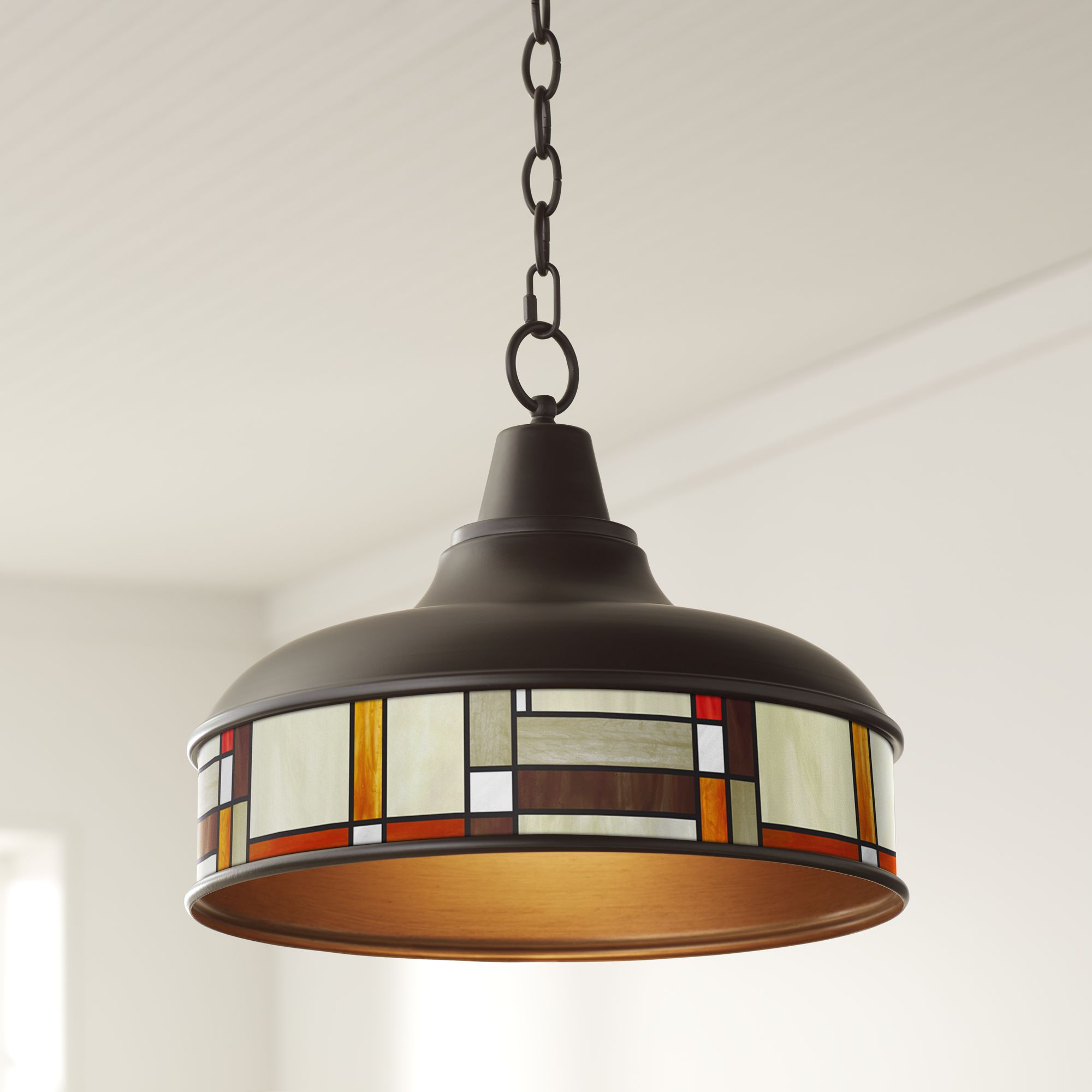 Modern Squares Benson 15" Wide Bronze Pendant Light