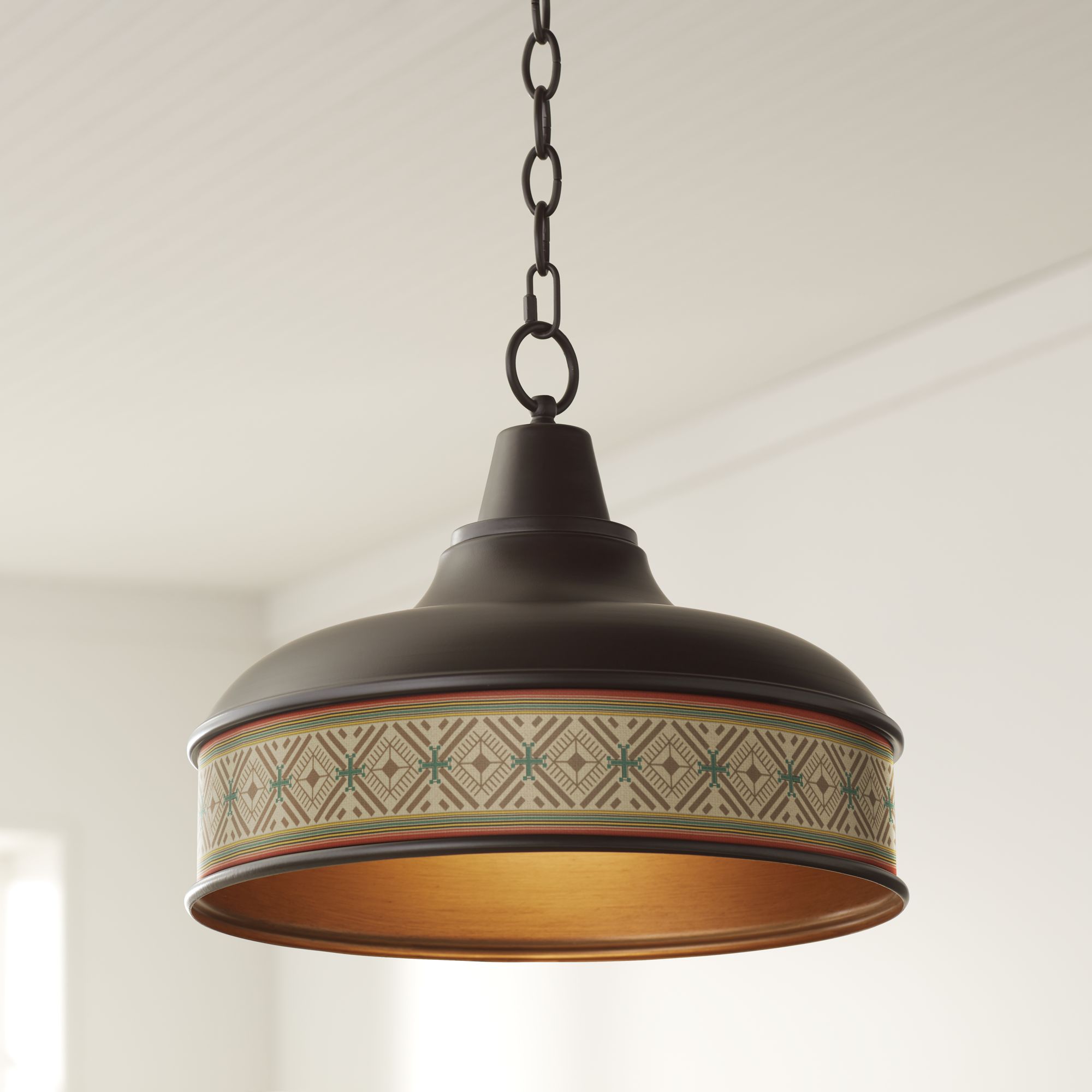 Desert Diamonds Benson 15" Wide Bronze Pendant Light